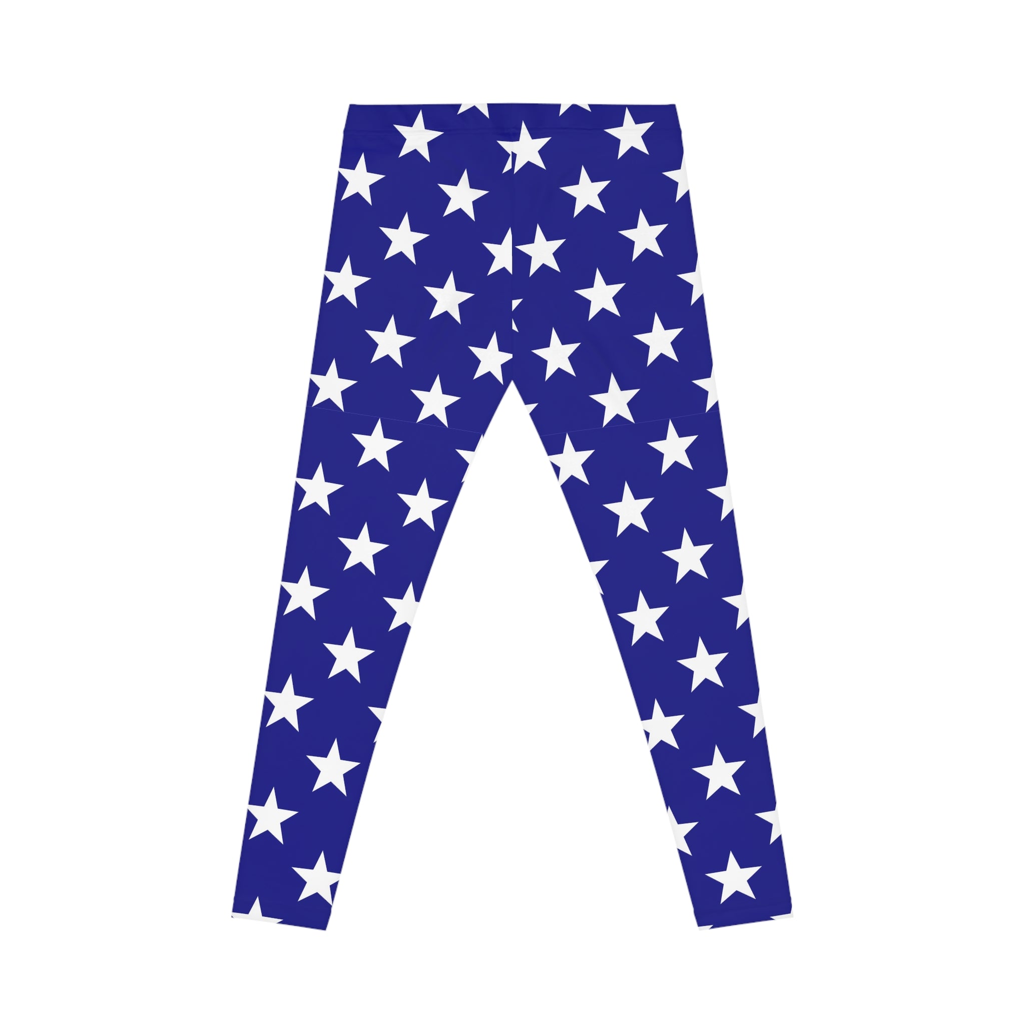 Blue Star Print Leggings — Women's Patriotic All-Over-Print Casual Leggings