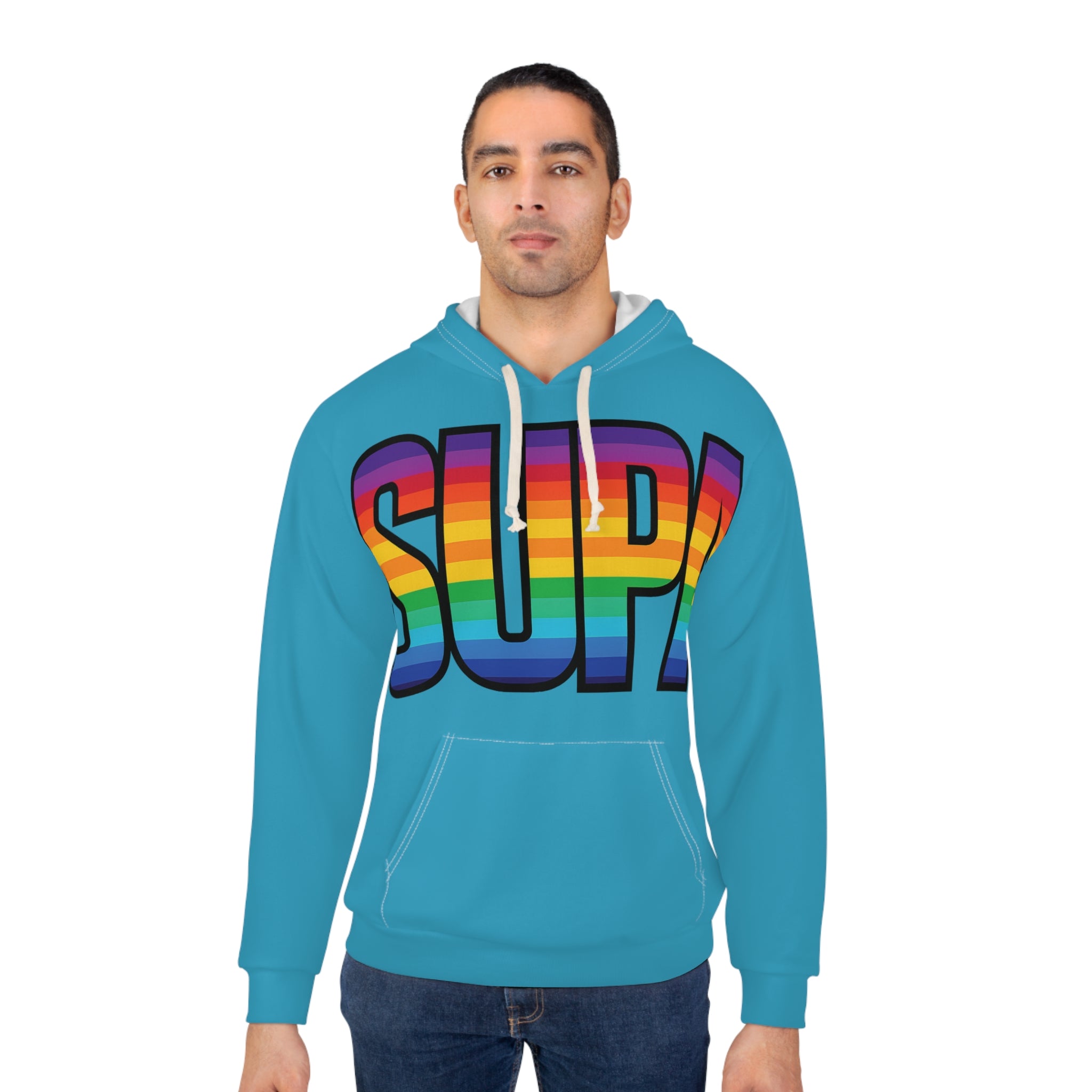 Supa Rainbow Logo Hoodie — Bold Streetwear Pullover