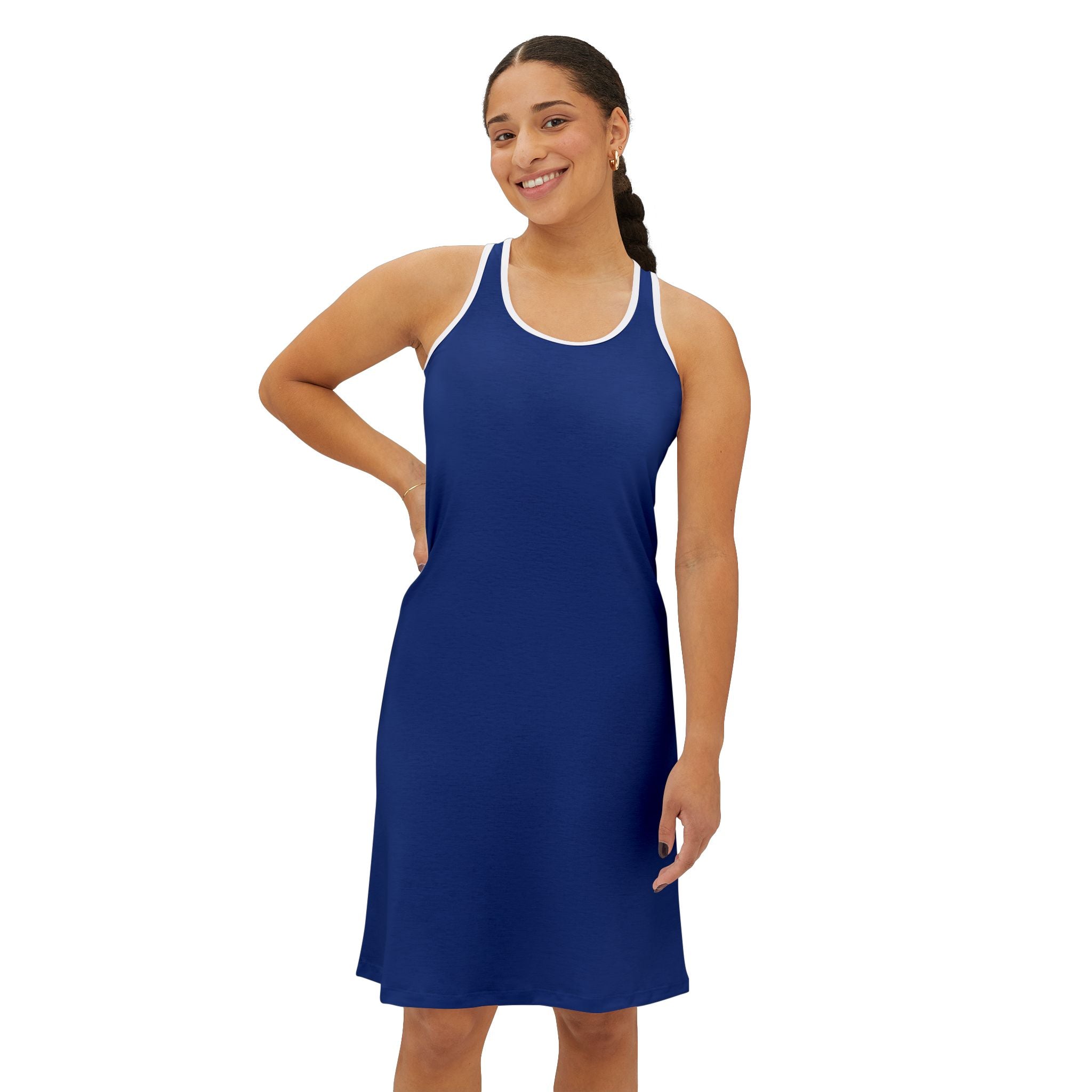 Women’s Racerback Dress — Athletic A-Line Sundress (Blue)