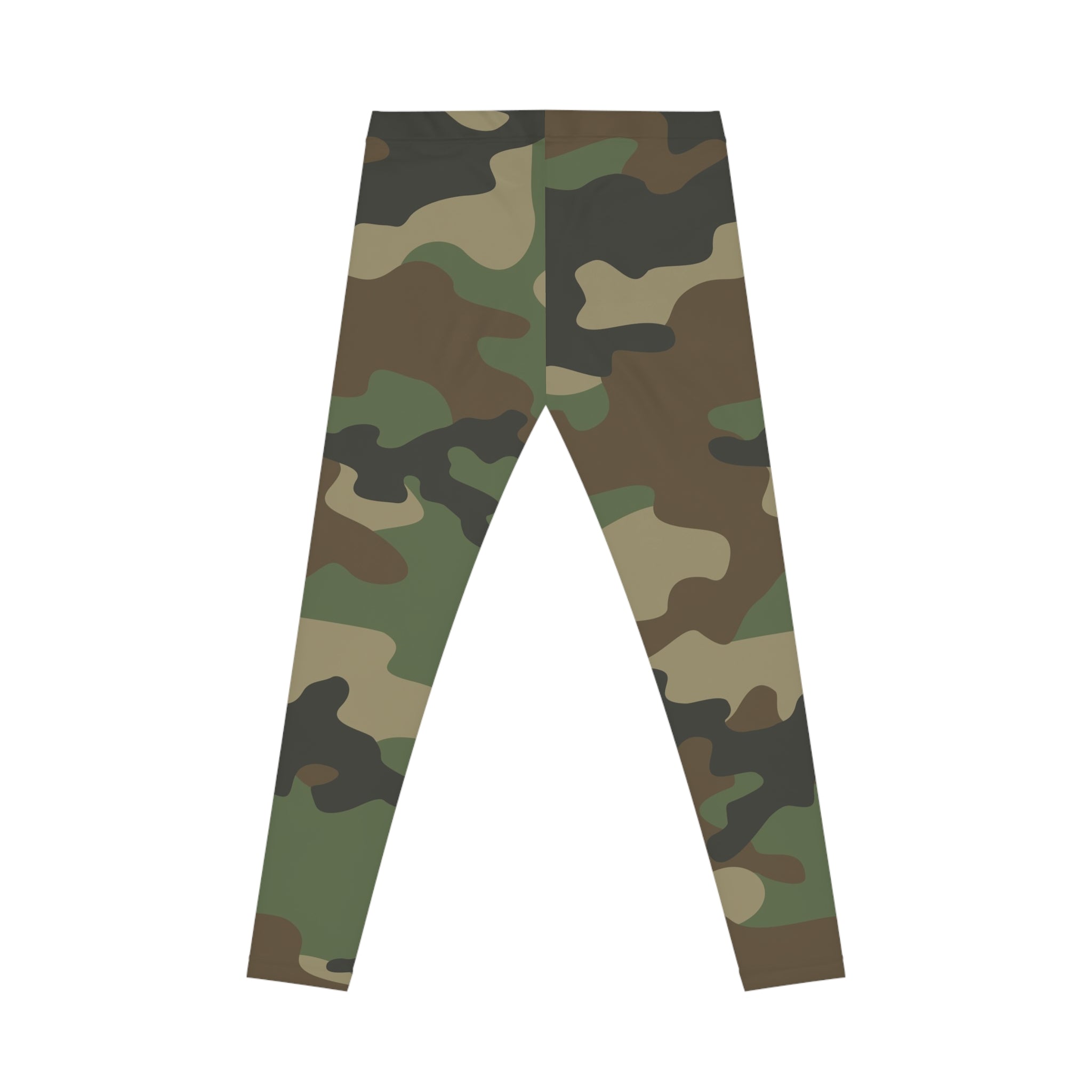 Camo Print Women’s Leggings — All-Over Green Camouflage Activewear