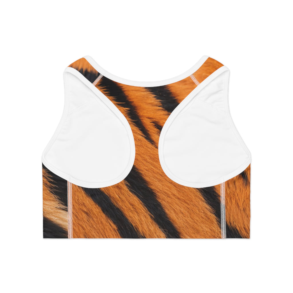 Tiger Stripe 'Supa' Sports Bra — Bold Animal Print Activewear
