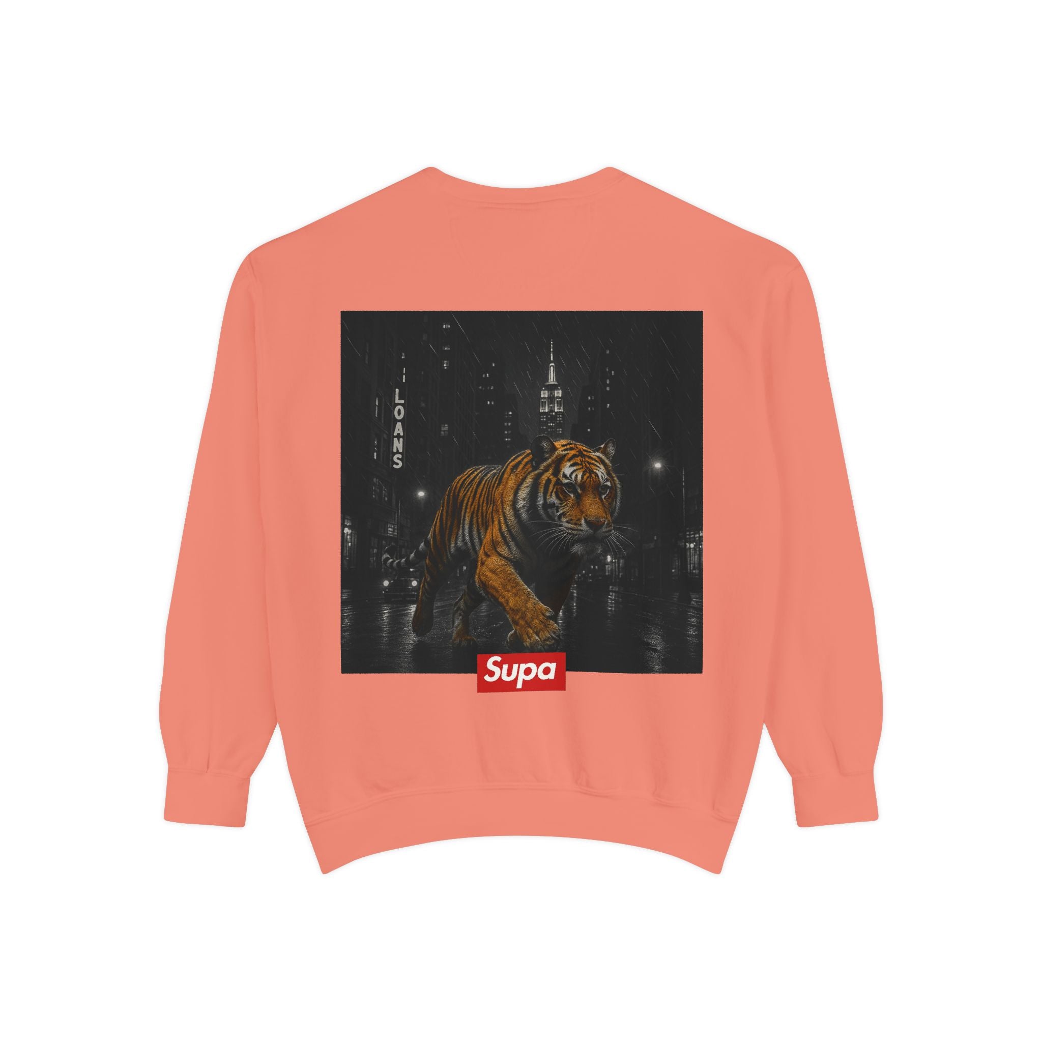 Supa Tiger Unisex Sweatshirt - Trendy Garment-Dyed Apparel