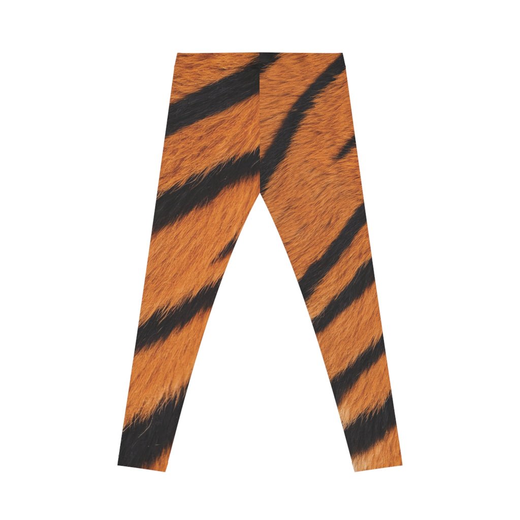Tiger Print Leggings — Women's Bold Animal-Print AOP with 'Supa' Accent