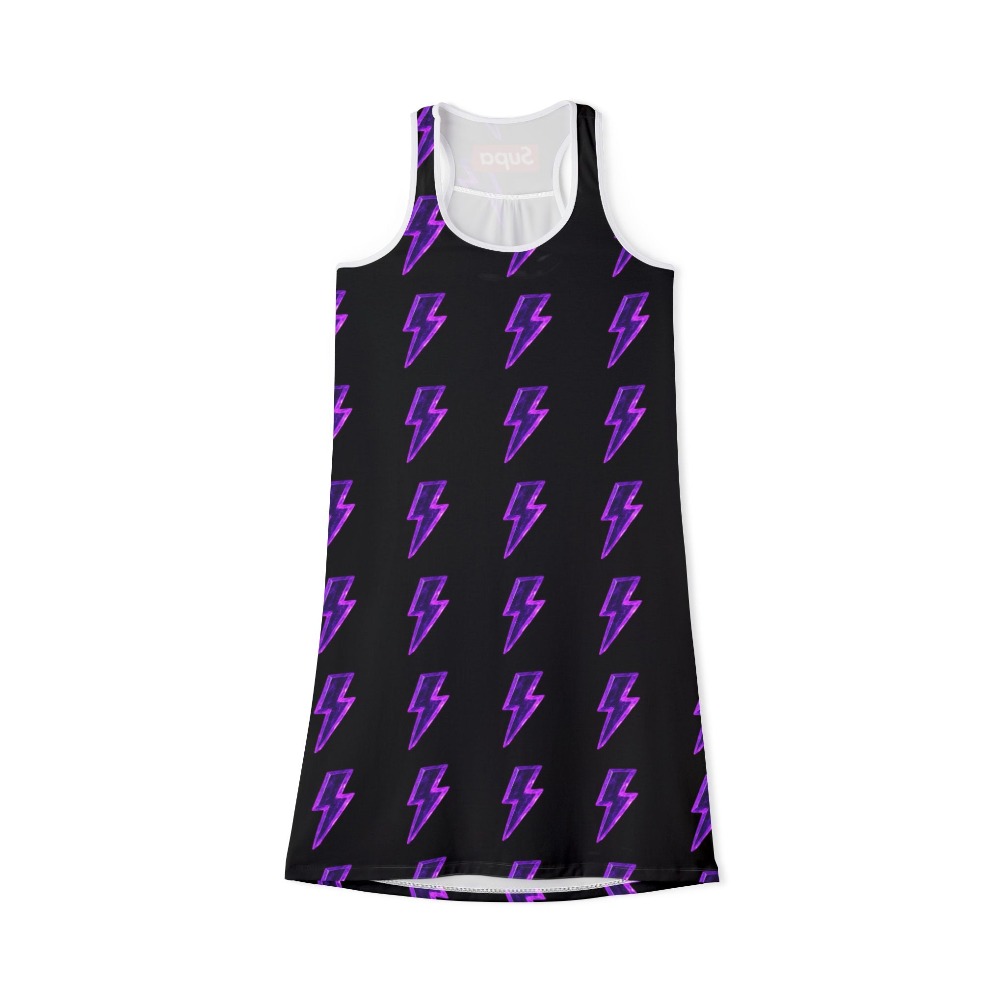 Purple Lightning Racerback Dress — Women's Electric Pattern AOP