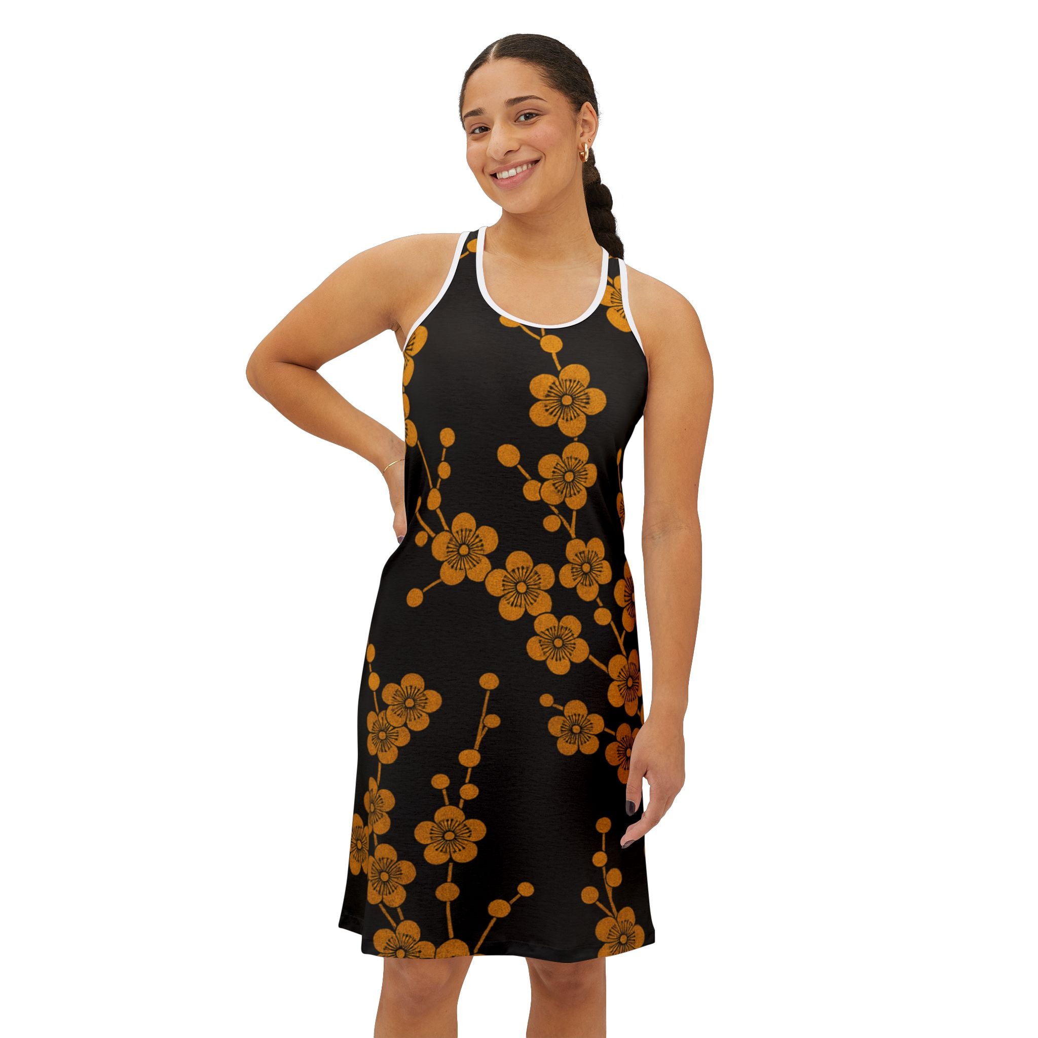 Floral Racerback Dress — Golden Blossom All-Over Print