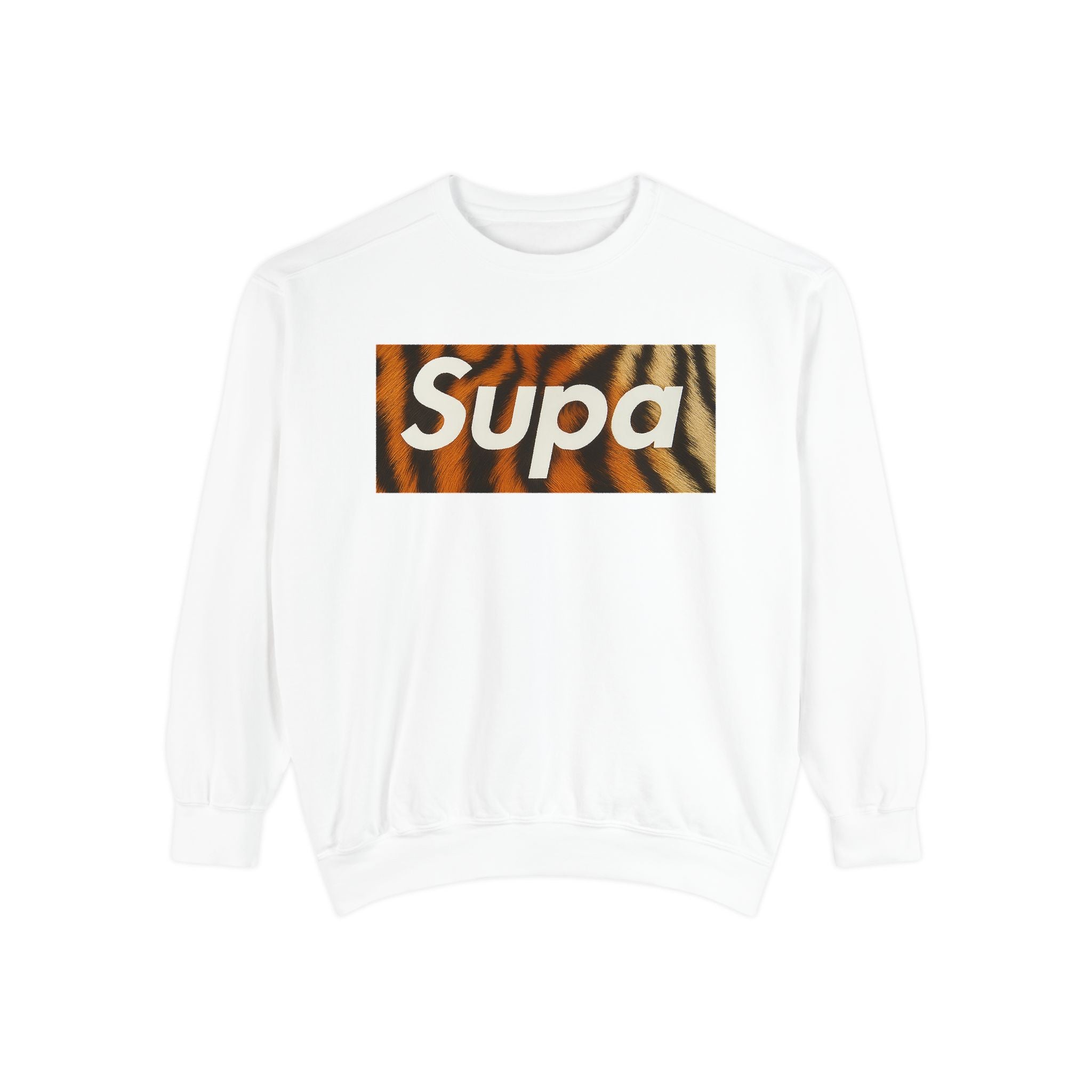 Supa Tiger Unisex Sweatshirt - Trendy Garment-Dyed Apparel