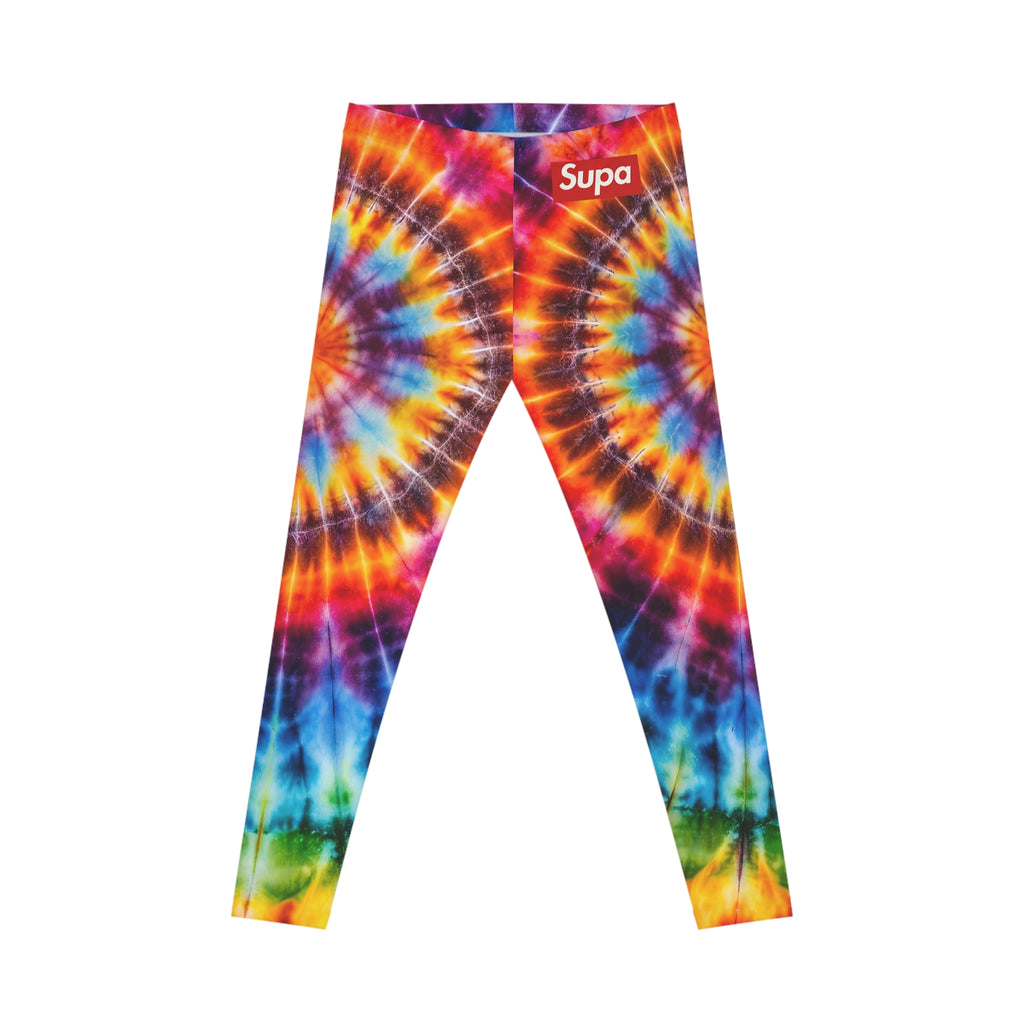 Tie-Dye Spiral Leggings for Women — Bright Rainbow All-Over Print