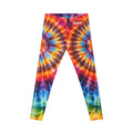 Tie-Dye Spiral Leggings for Women — Bright Rainbow All-Over Print