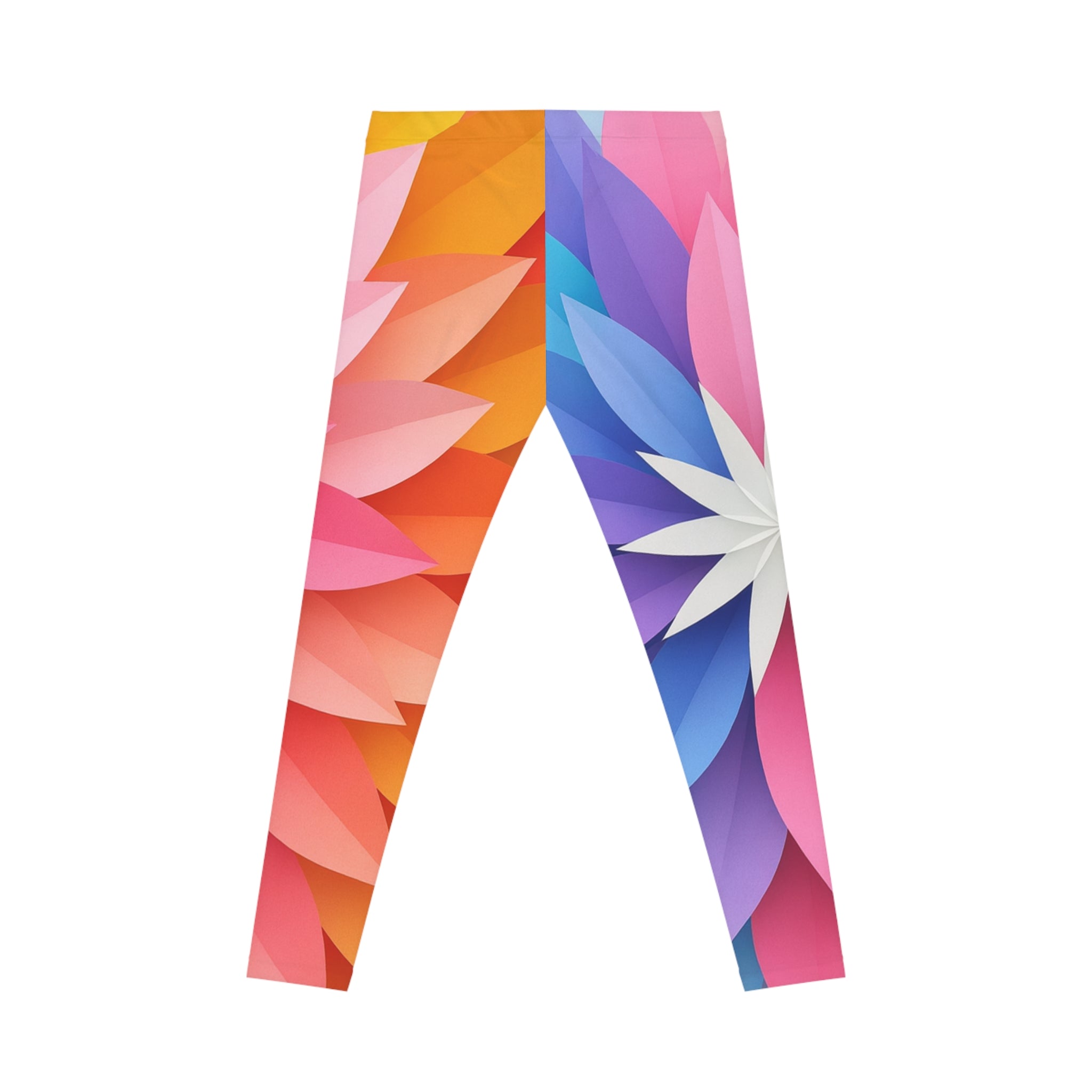 Floral Burst All-Over Print Leggings — Colorful Petal Pattern for Women