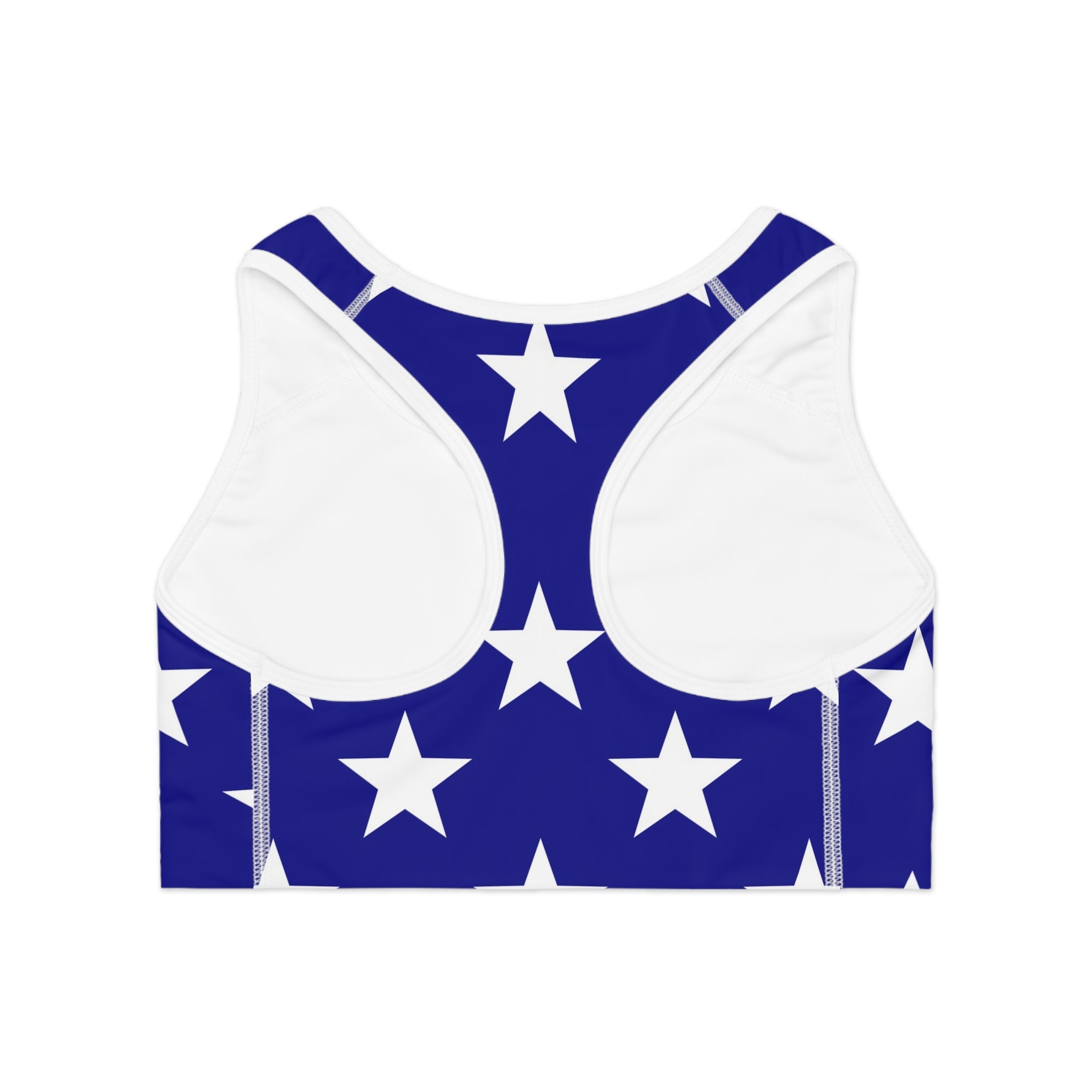 Star Print 'Supa' Sports Bra — Patriotic Blue Activewear