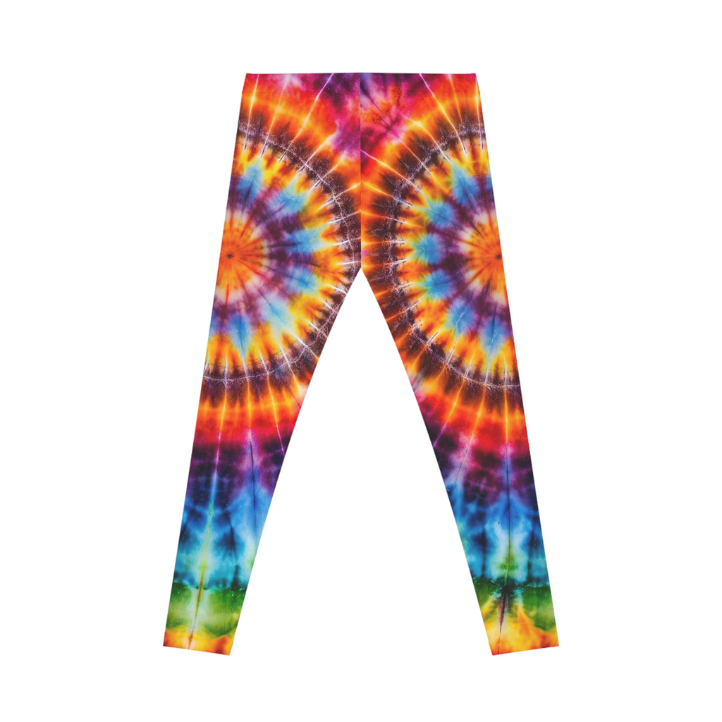 Tie-Dye Spiral Leggings for Women — Bright Rainbow All-Over Print