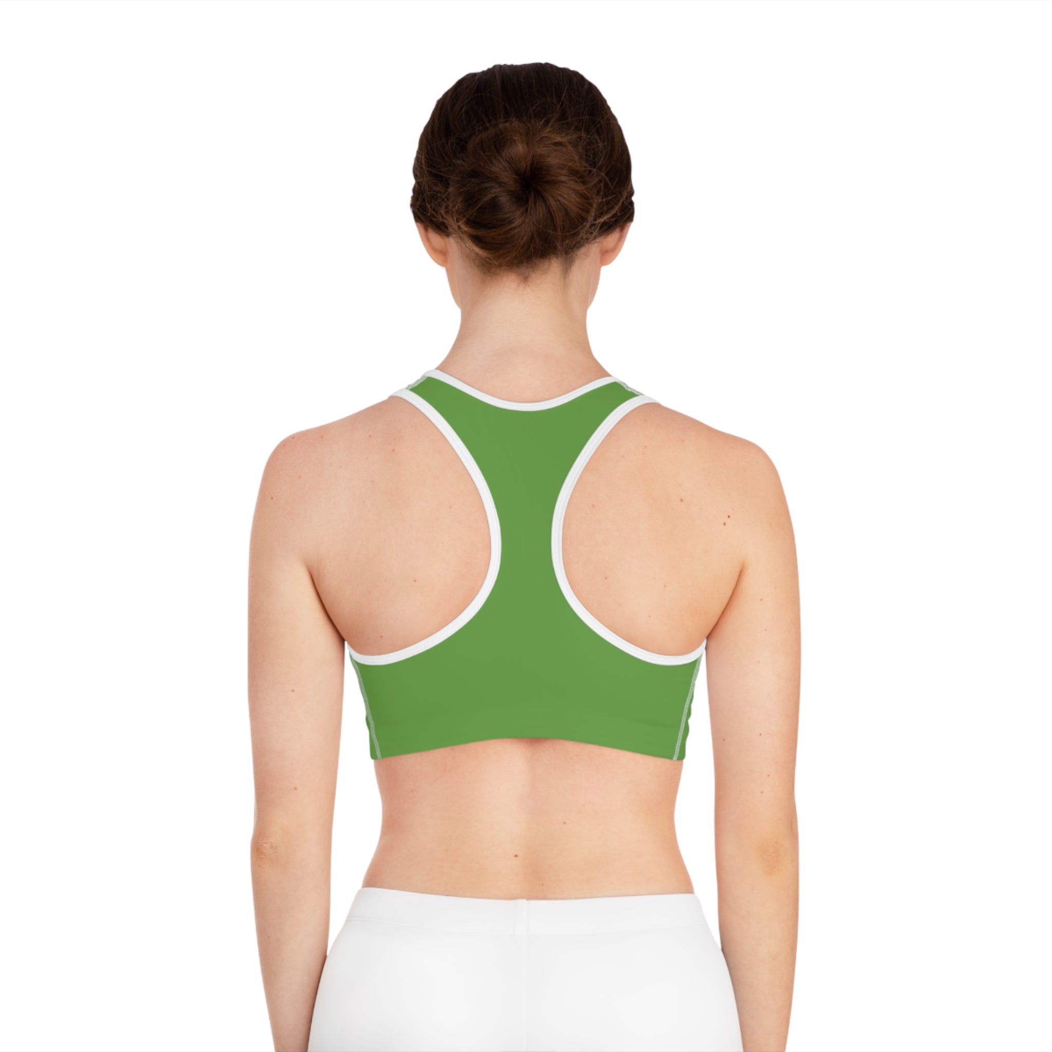 Supa Green Logo Sports Bra — Bold Streetwear Active Crop Top