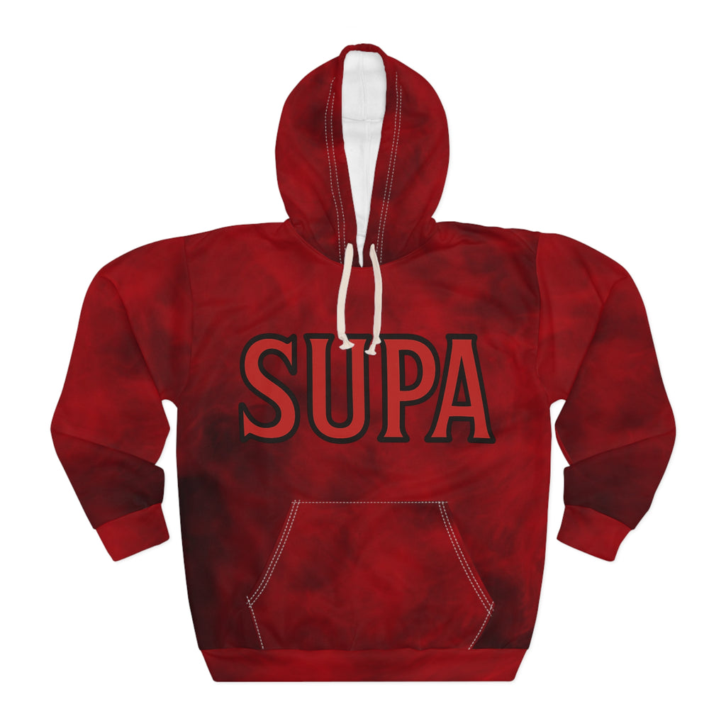 Supa Red Tie-Dye Hoodie – Bold Graphic Pullover