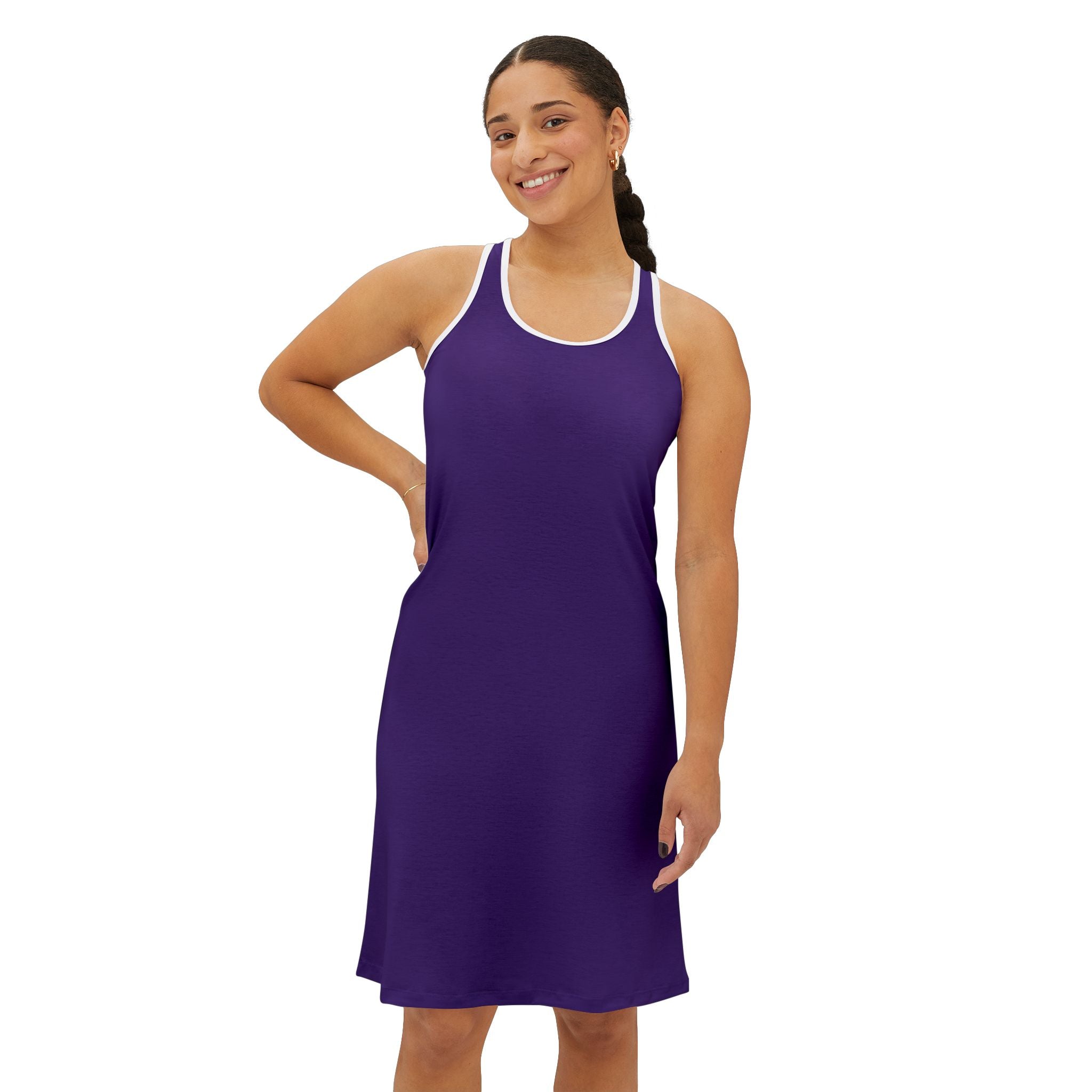 Purple Racerback Dress — Women's Athletic A-Line Sundress