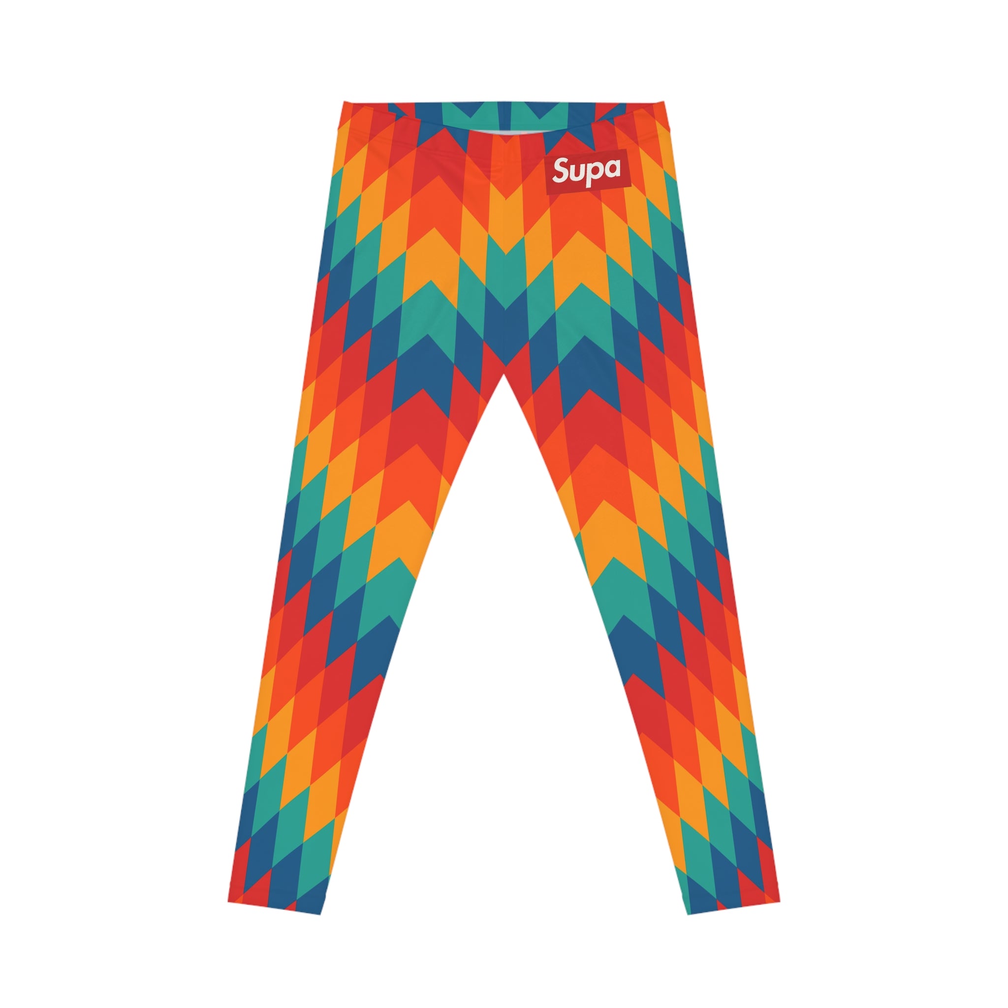 Women’s Vibrant Chevron Leggings — Colorful Geometric All-Over Print