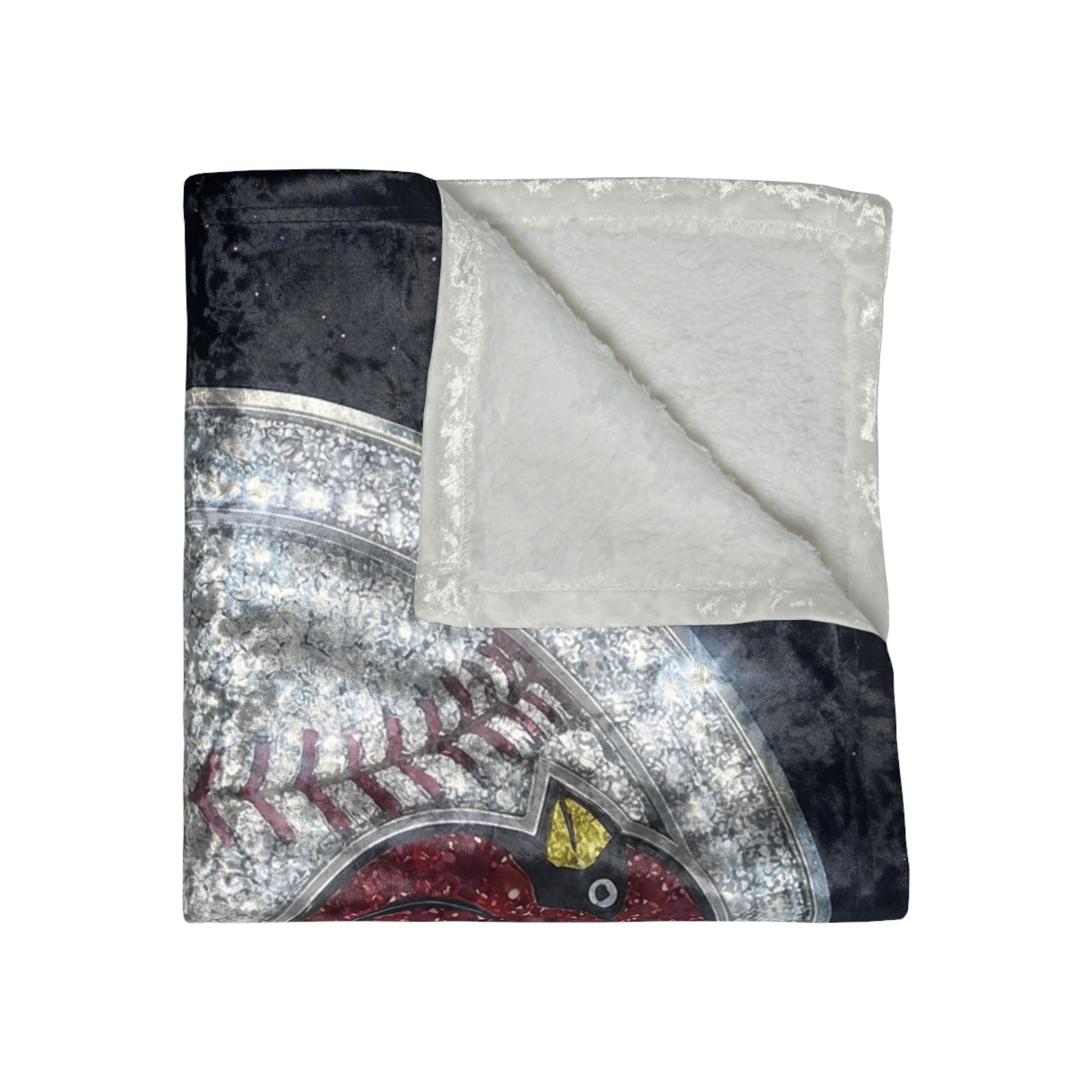 Crushed Velvet Cardinals Throw Blanket – Sparkle Baseball Logo Plush Throw
