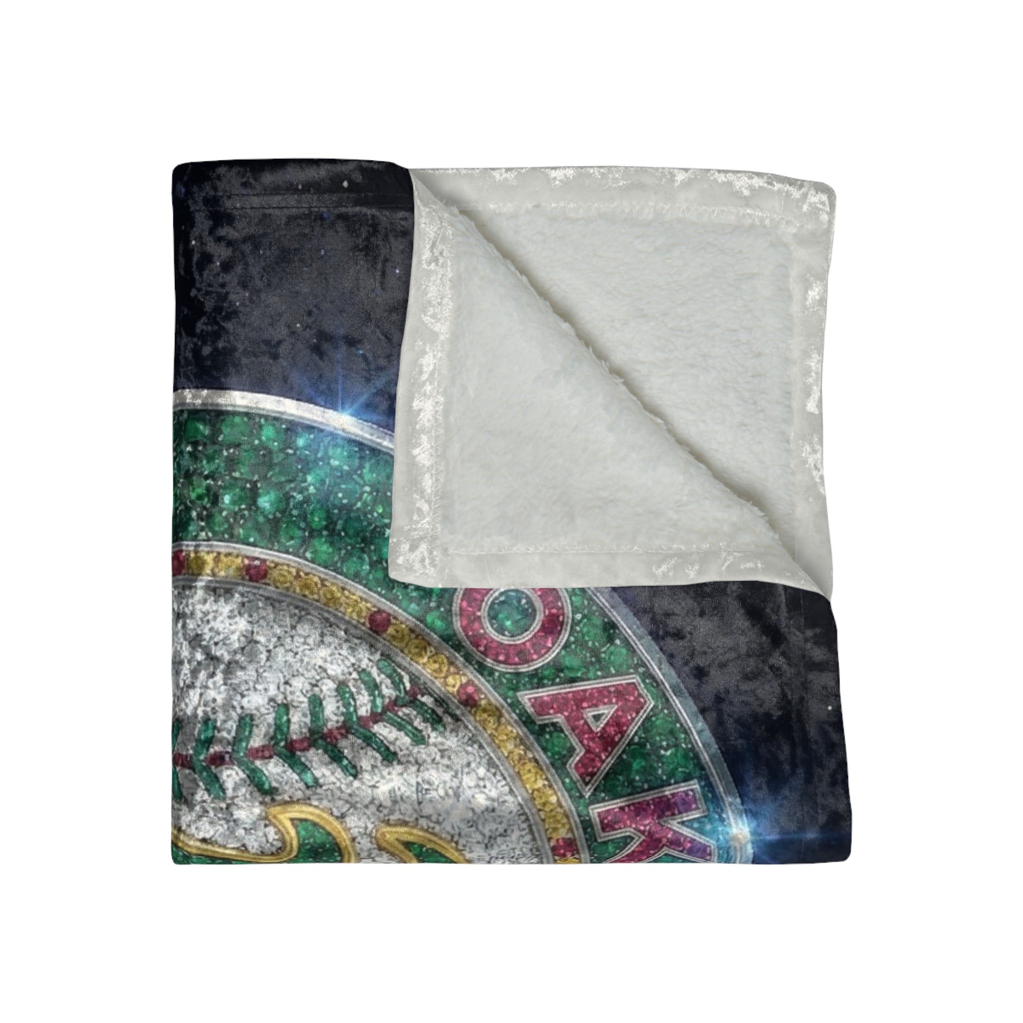 Oakland A's Crushed Velvet Blanket – Sparkle Logo Throw