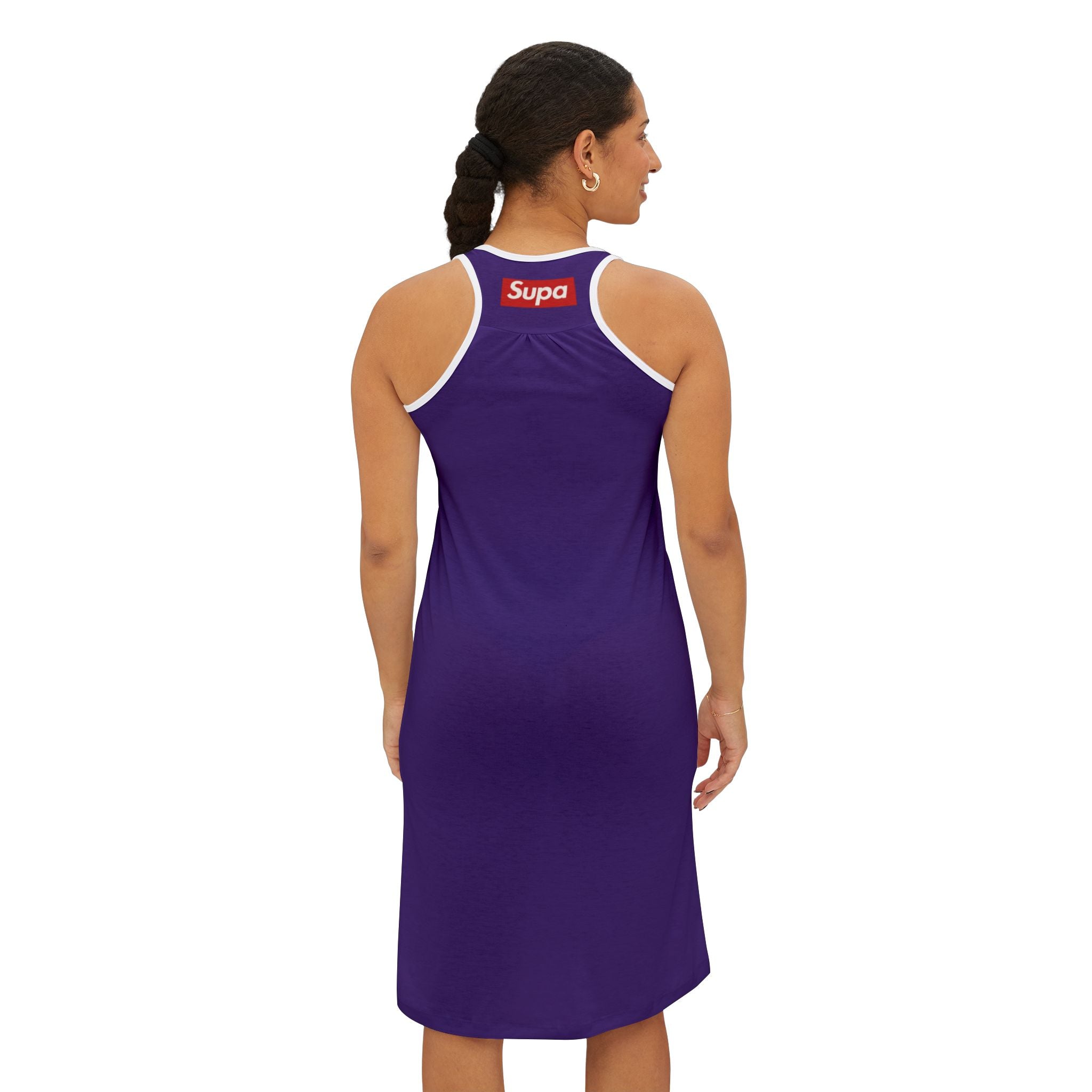 Purple Racerback Dress — Women's Athletic A-Line Sundress