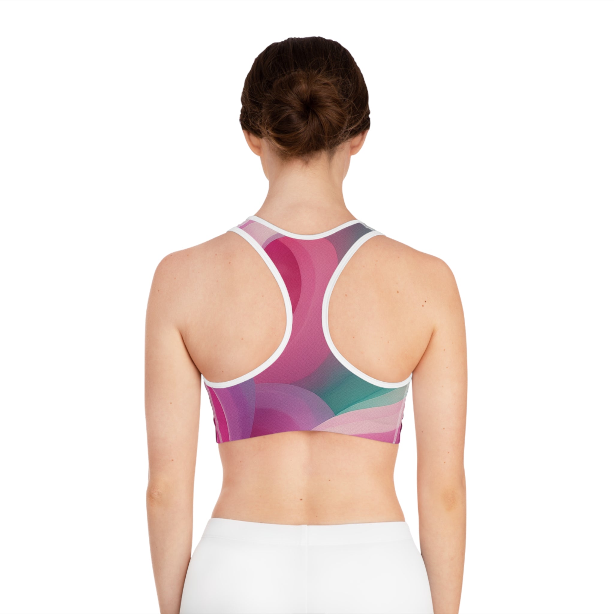 Supa Pink Swirl Sports Bra — All-Over Print Activewear