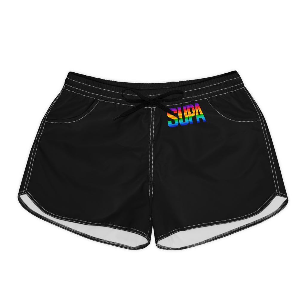 Supa Rainbow Logo Women's Casual Shorts — Cute Lounge & Workout Gym Shorts