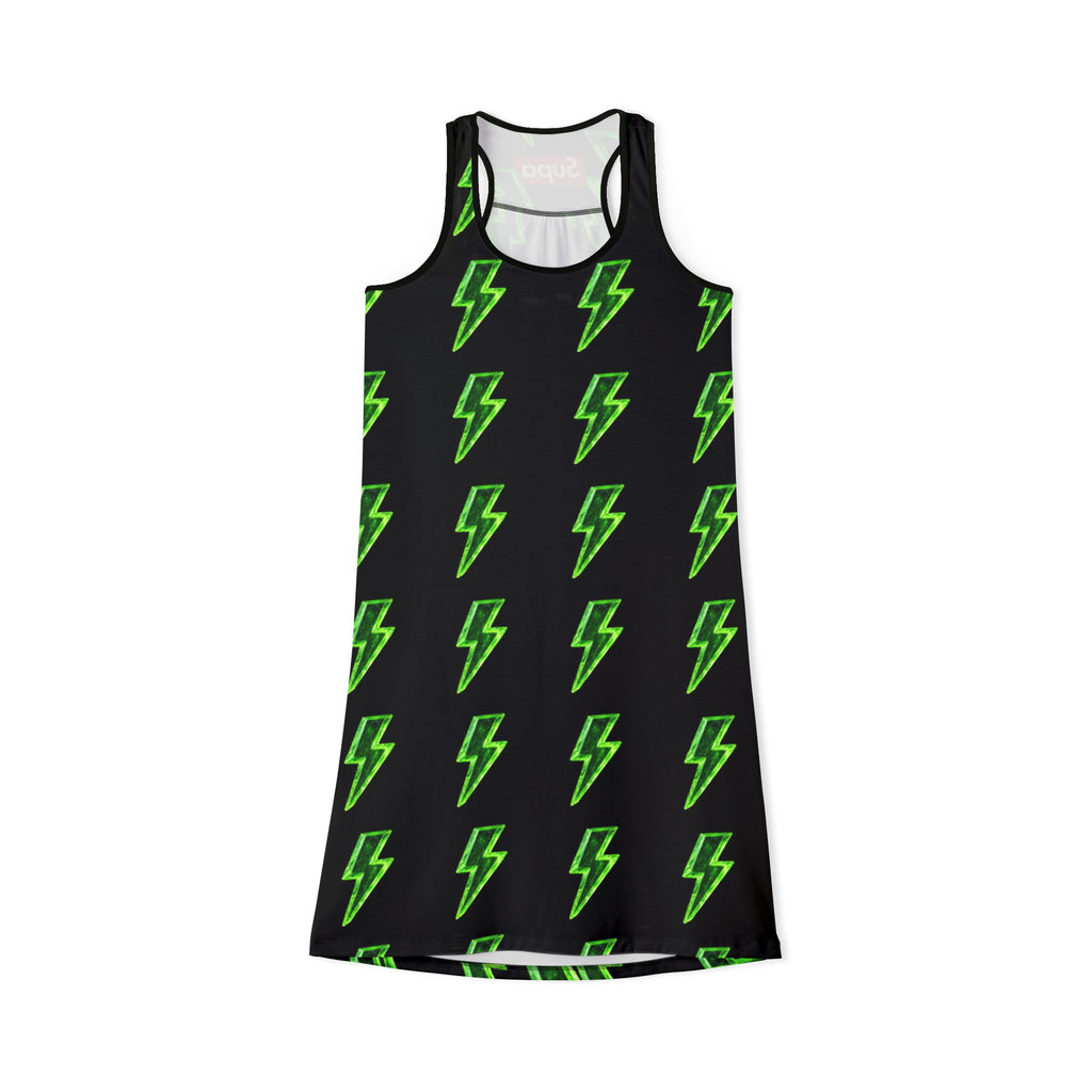 Neon Green Lightning Bolt Racerback Dress