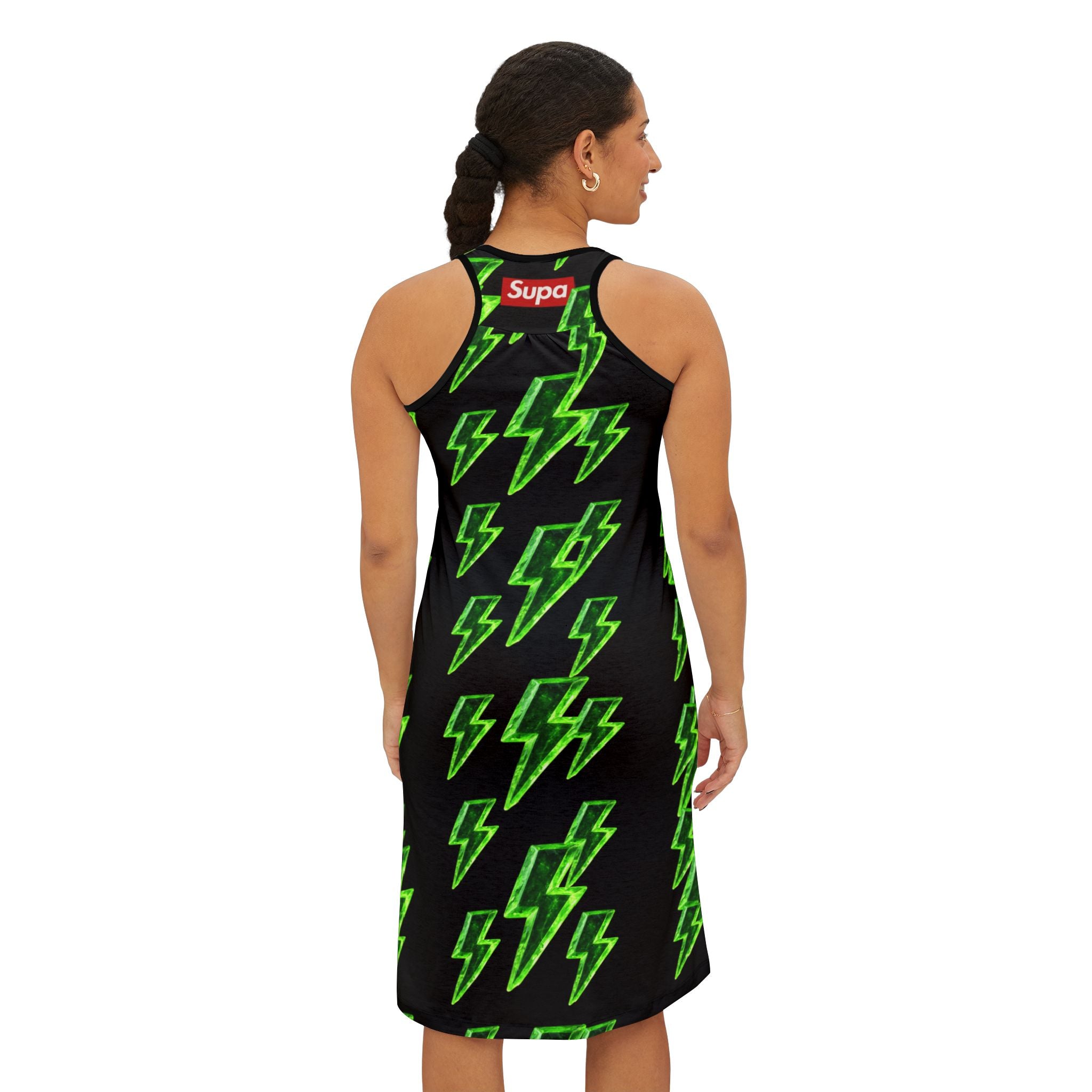 Neon Green Lightning Bolt Racerback Dress