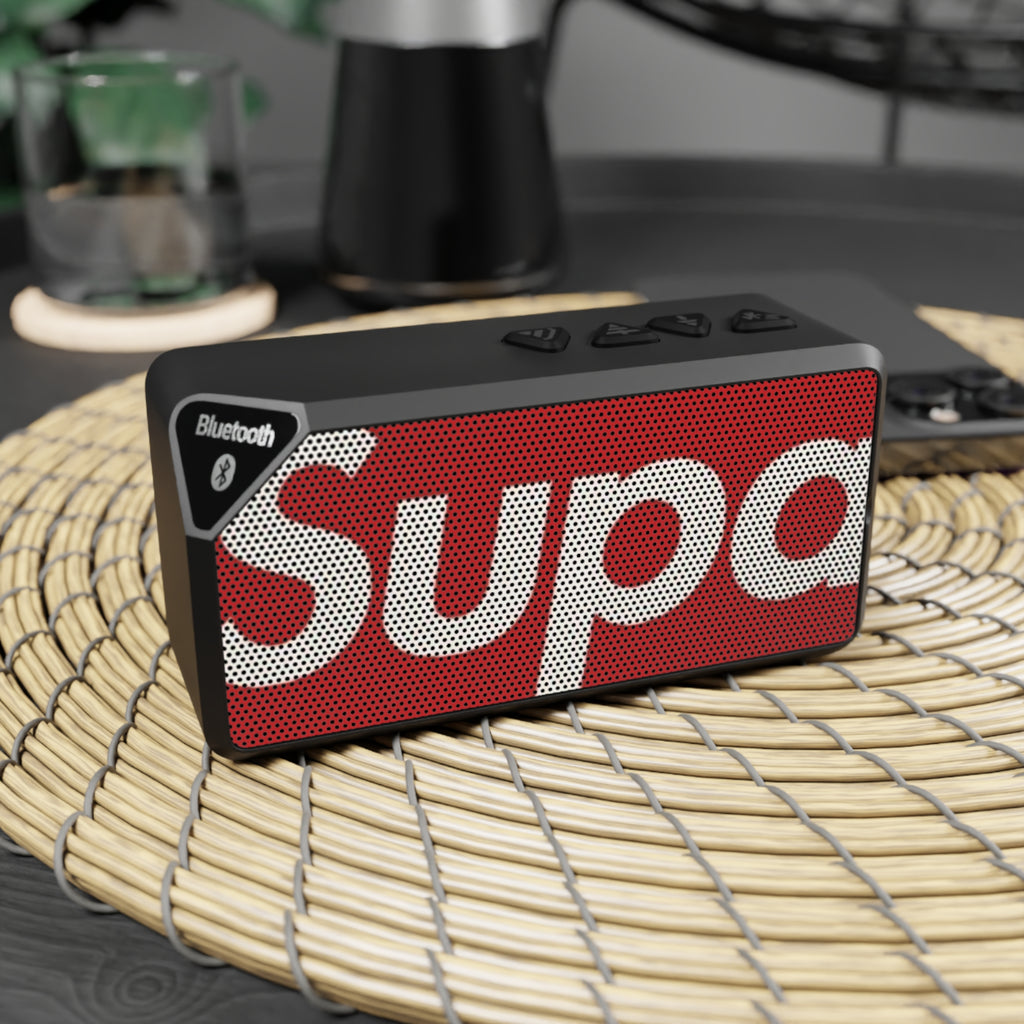 Bluetooth Speaker — 'Supa' Portable Wireless Speaker with Bold Red Graphic