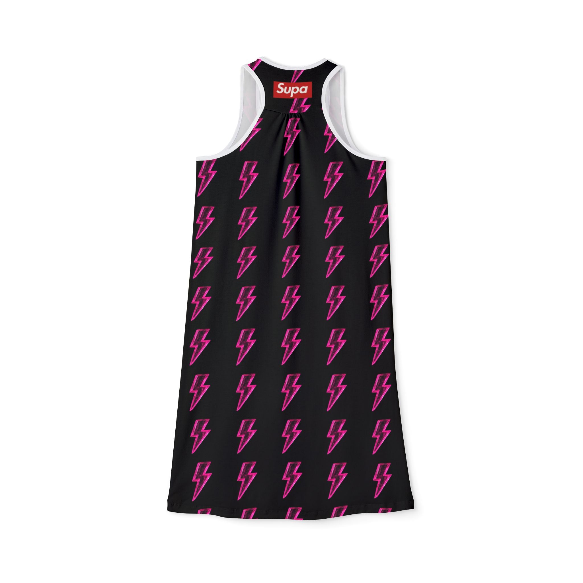 Pink Lightning Bolt Racerback Dress — Women's Graphic AOP Dress
