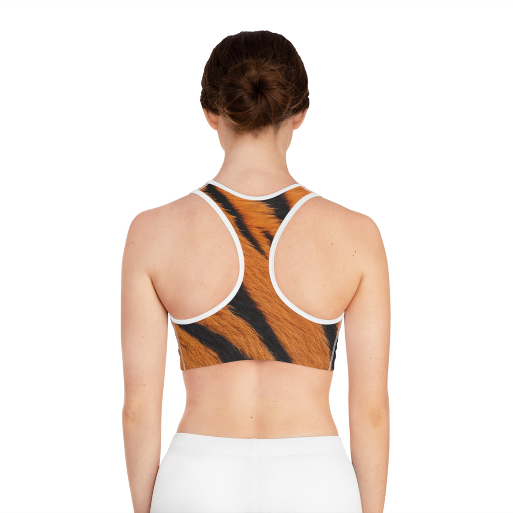 Tiger Stripe 'Supa' Sports Bra — Bold Animal Print Activewear