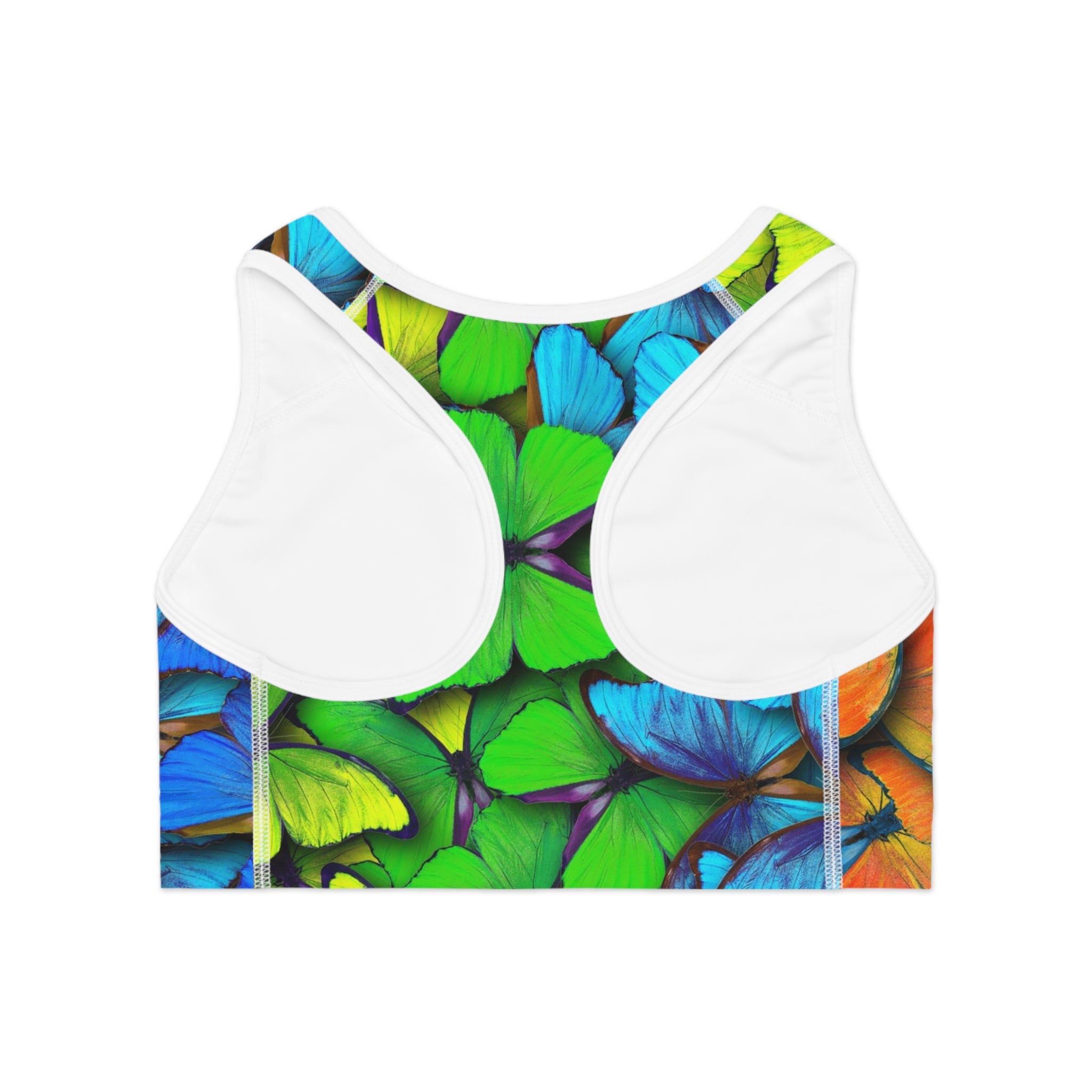Butterfly Print Sports Bra — Colorful