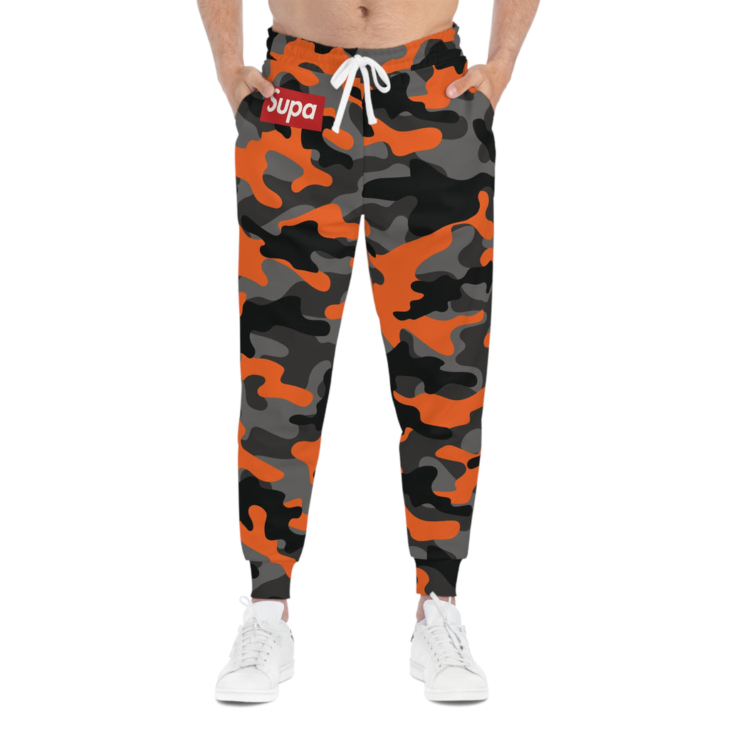 Orange Camo Athletic Joggers — 'Supa' Streetwear Sweatpants