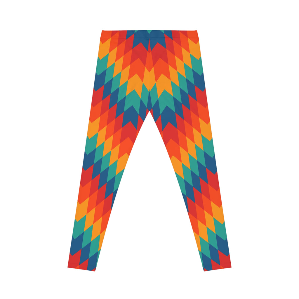 Women’s Vibrant Chevron Leggings — Colorful Geometric All-Over Print