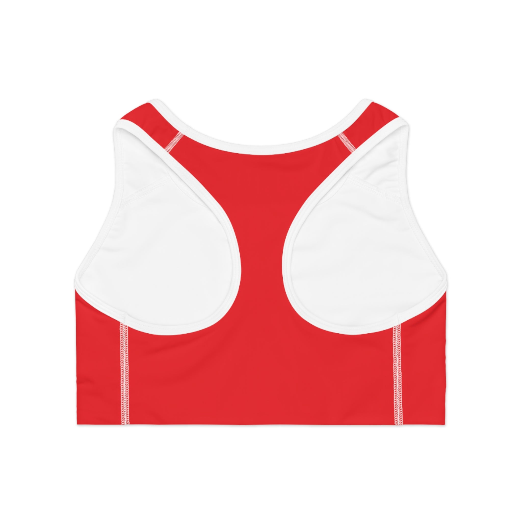 Supa Red Sports Bra — Bold Logo Athletic Crop Top