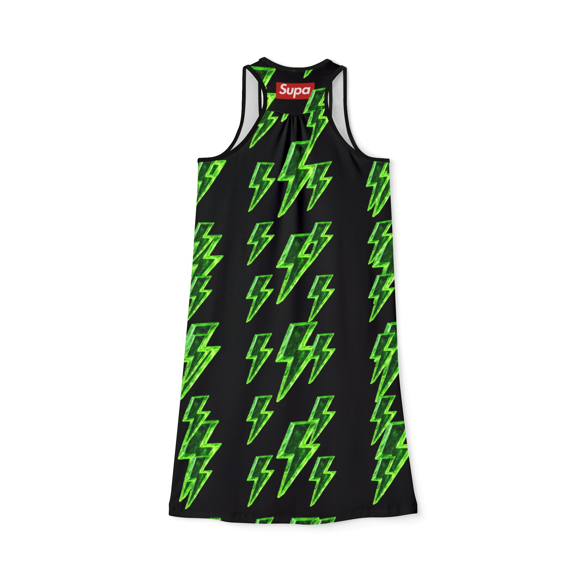 Neon Green Lightning Bolt Racerback Dress