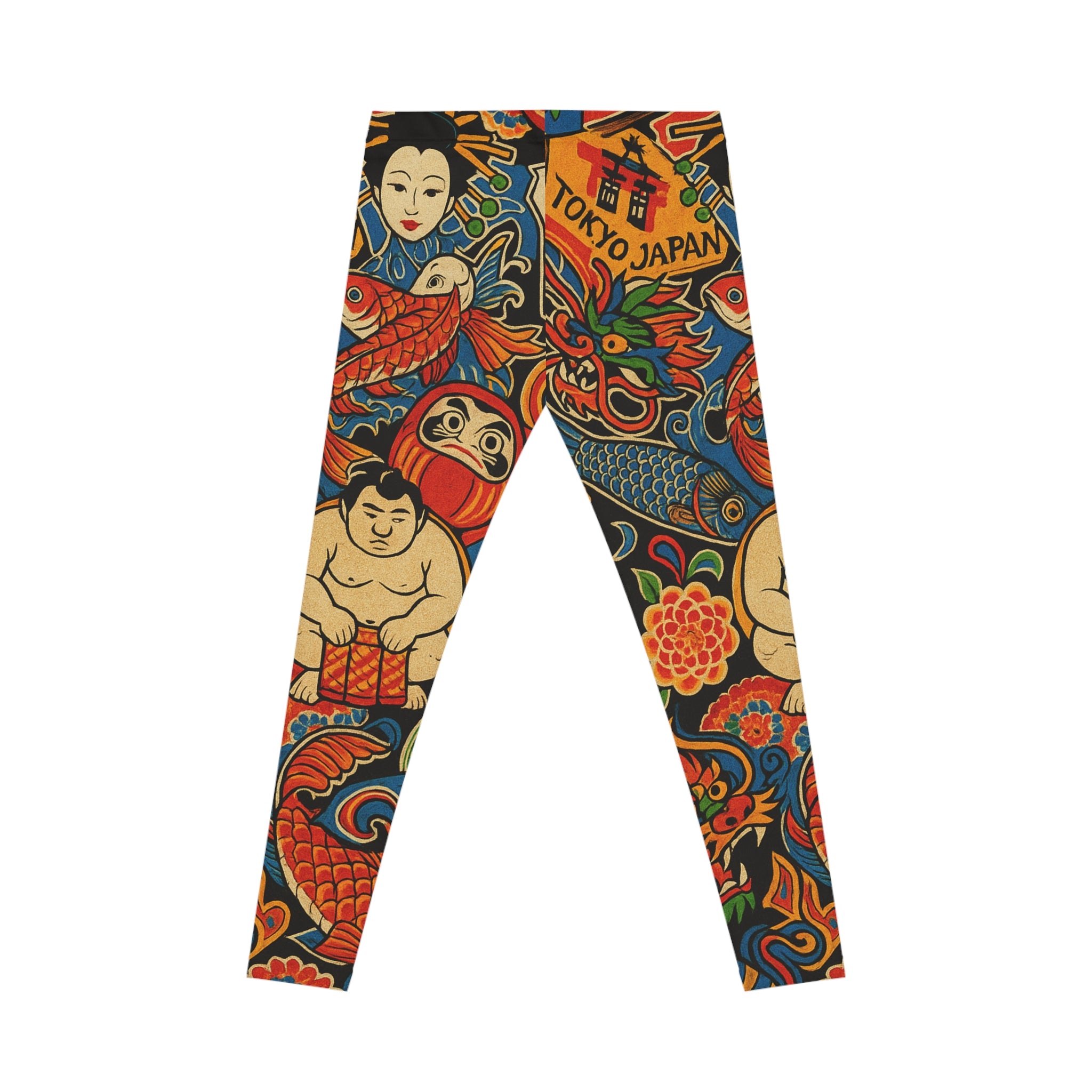 Tokyo Tattoo-Inspired Women's Leggings — Koi, Daruma & Sumo Print AOP