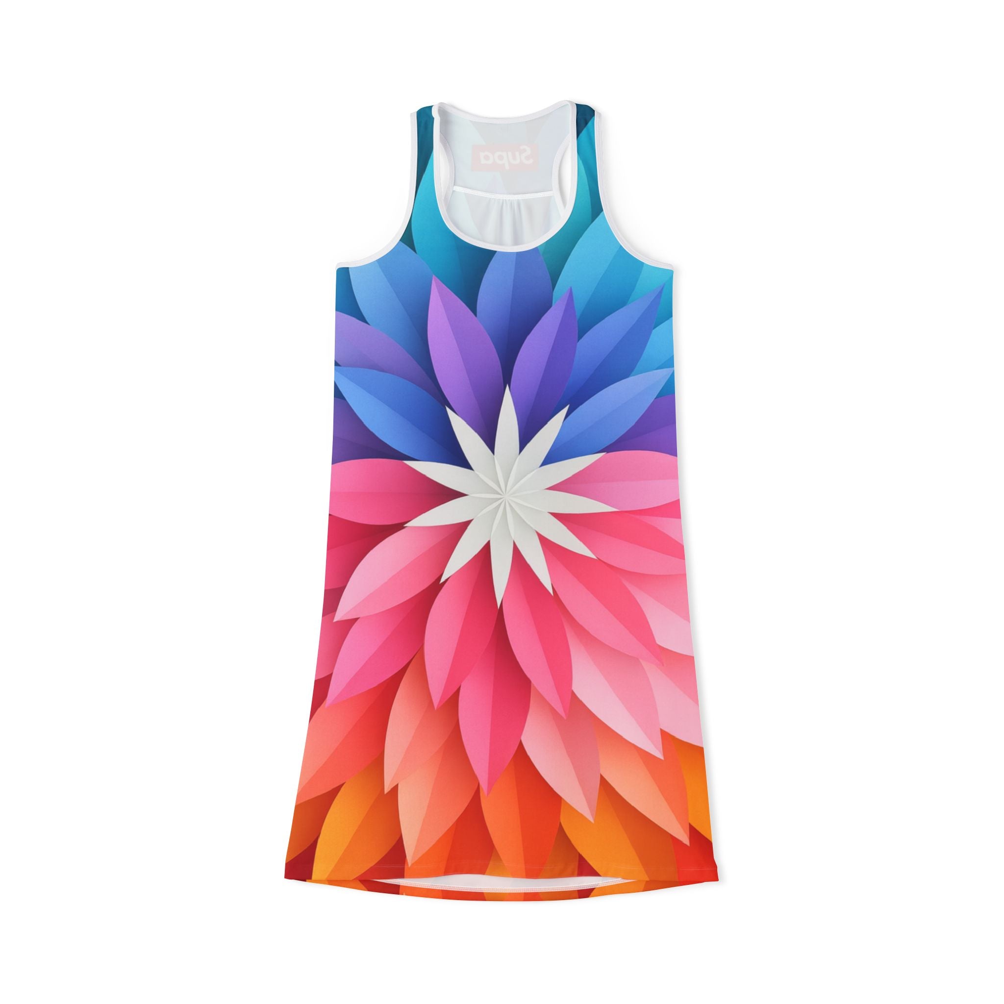Colorburst Floral Racerback Dress — Bold All-Over-Print Sundress