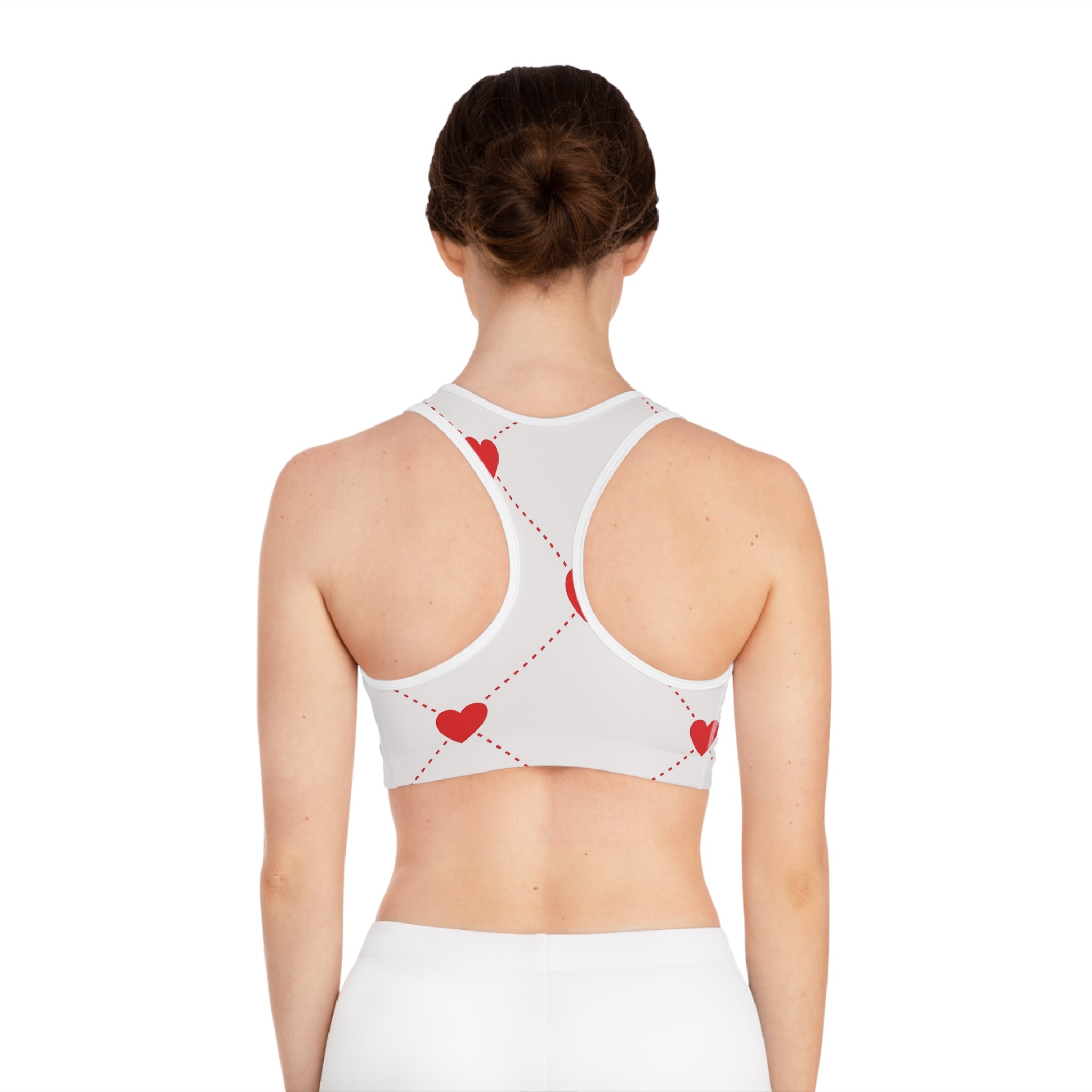 Red Heart 'Supa' Pattern Sports Bra — Cute Valentine Activewear