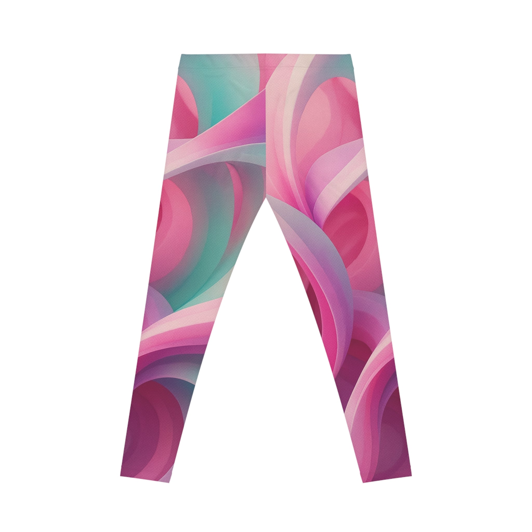 Abstract Pink Swirl Leggings — Women's All-Over Print Casual Leggings