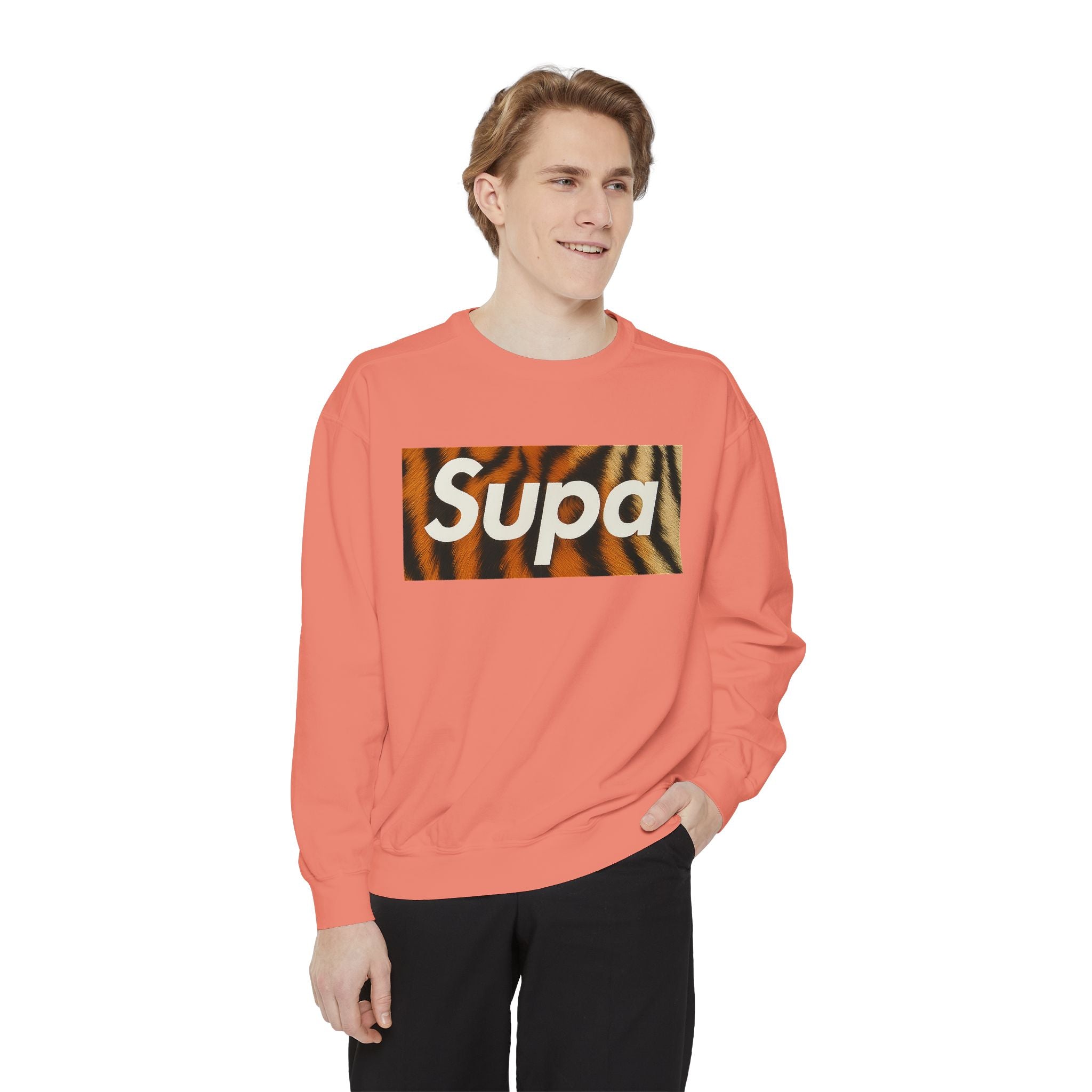 Supa Tiger Unisex Sweatshirt - Trendy Garment-Dyed Apparel
