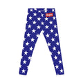 Blue Star Print Leggings — Women's Patriotic All-Over-Print Casual Leggings