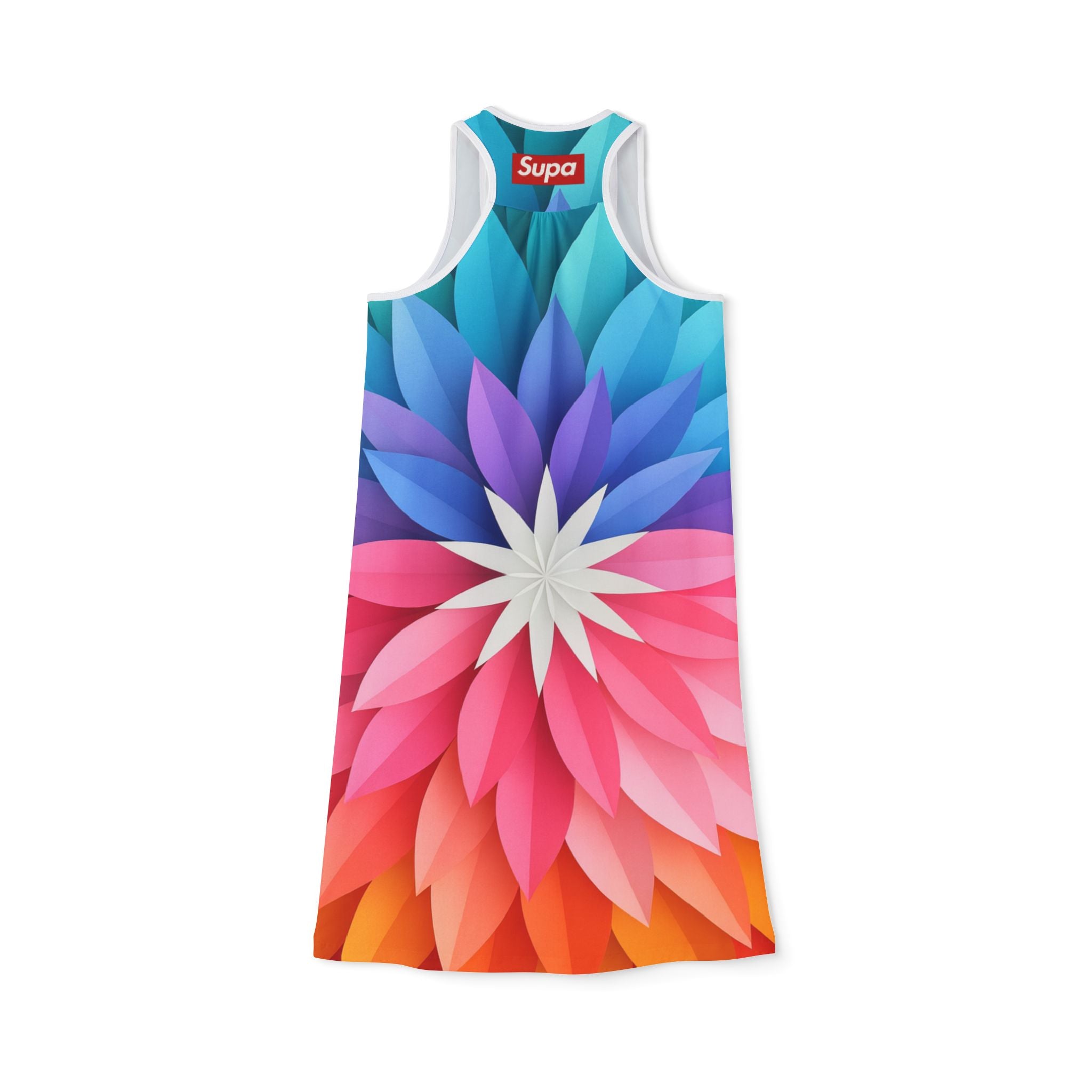 Colorburst Floral Racerback Dress — Bold All-Over-Print Sundress