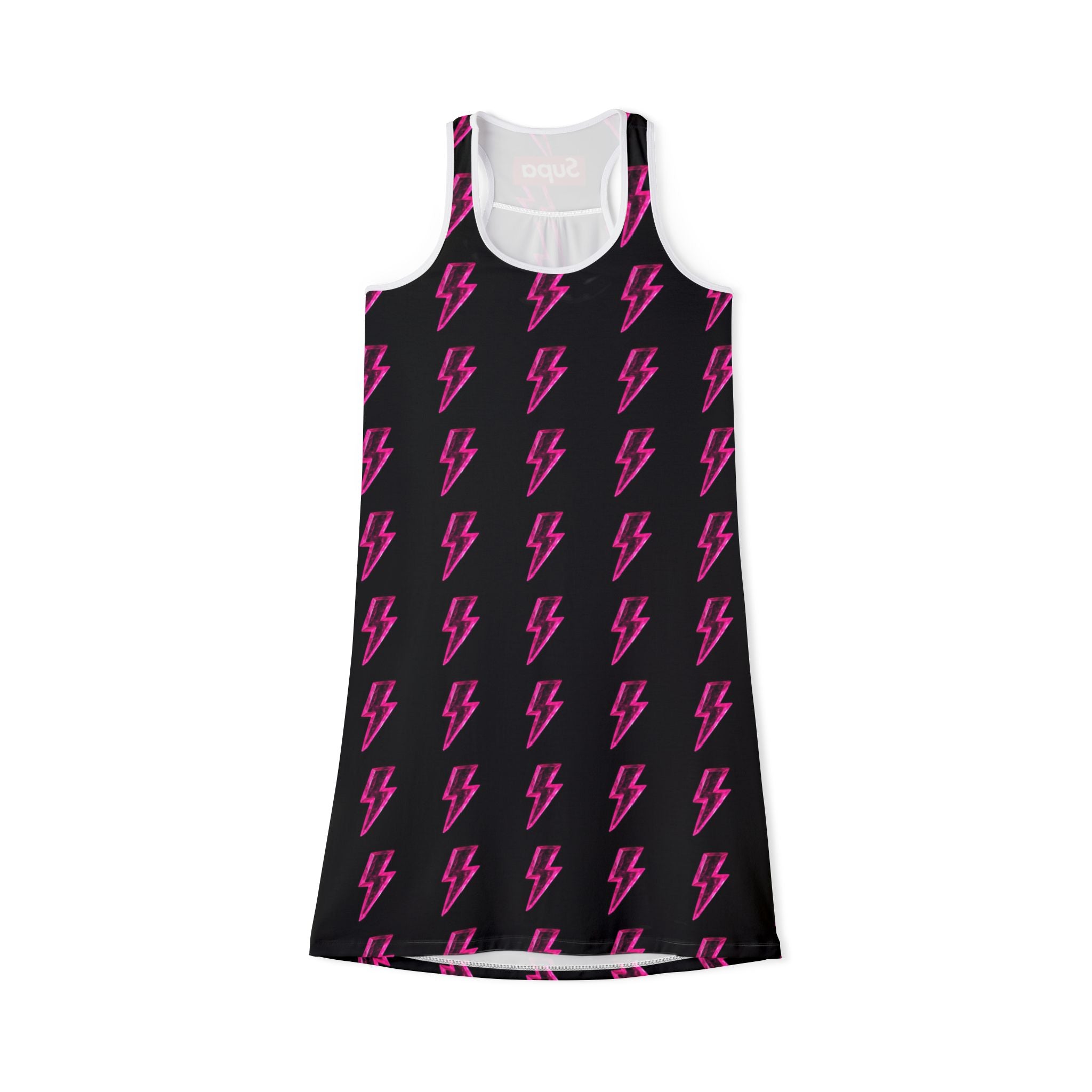 Pink Lightning Bolt Racerback Dress — Women's Graphic AOP Dress