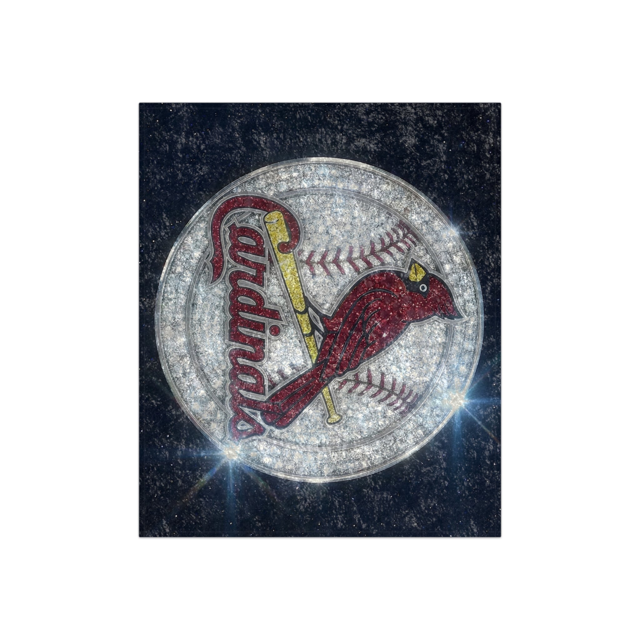 Crushed Velvet Cardinals Throw Blanket – Sparkle Baseball Logo Plush Throw