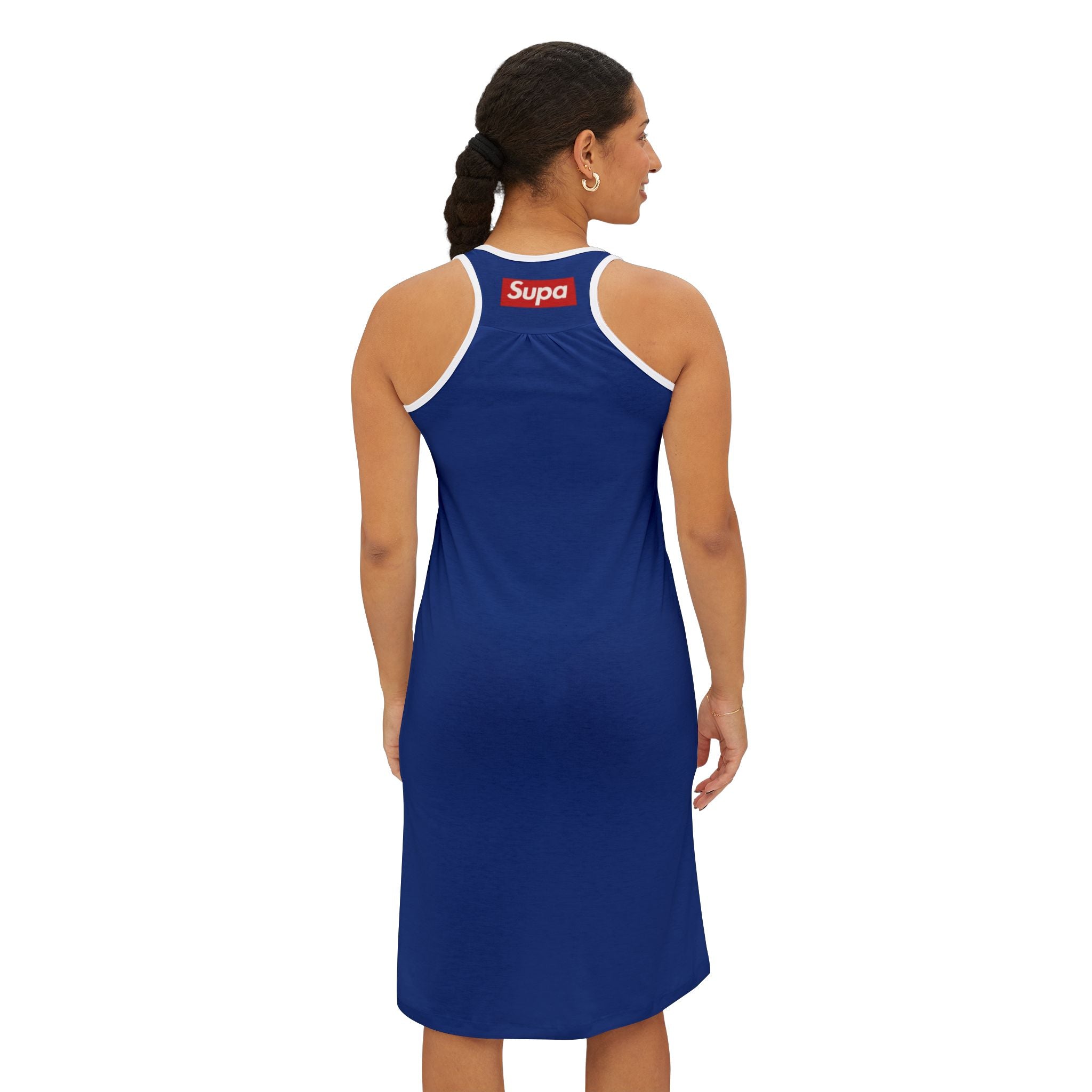 Women’s Racerback Dress — Athletic A-Line Sundress (Blue)