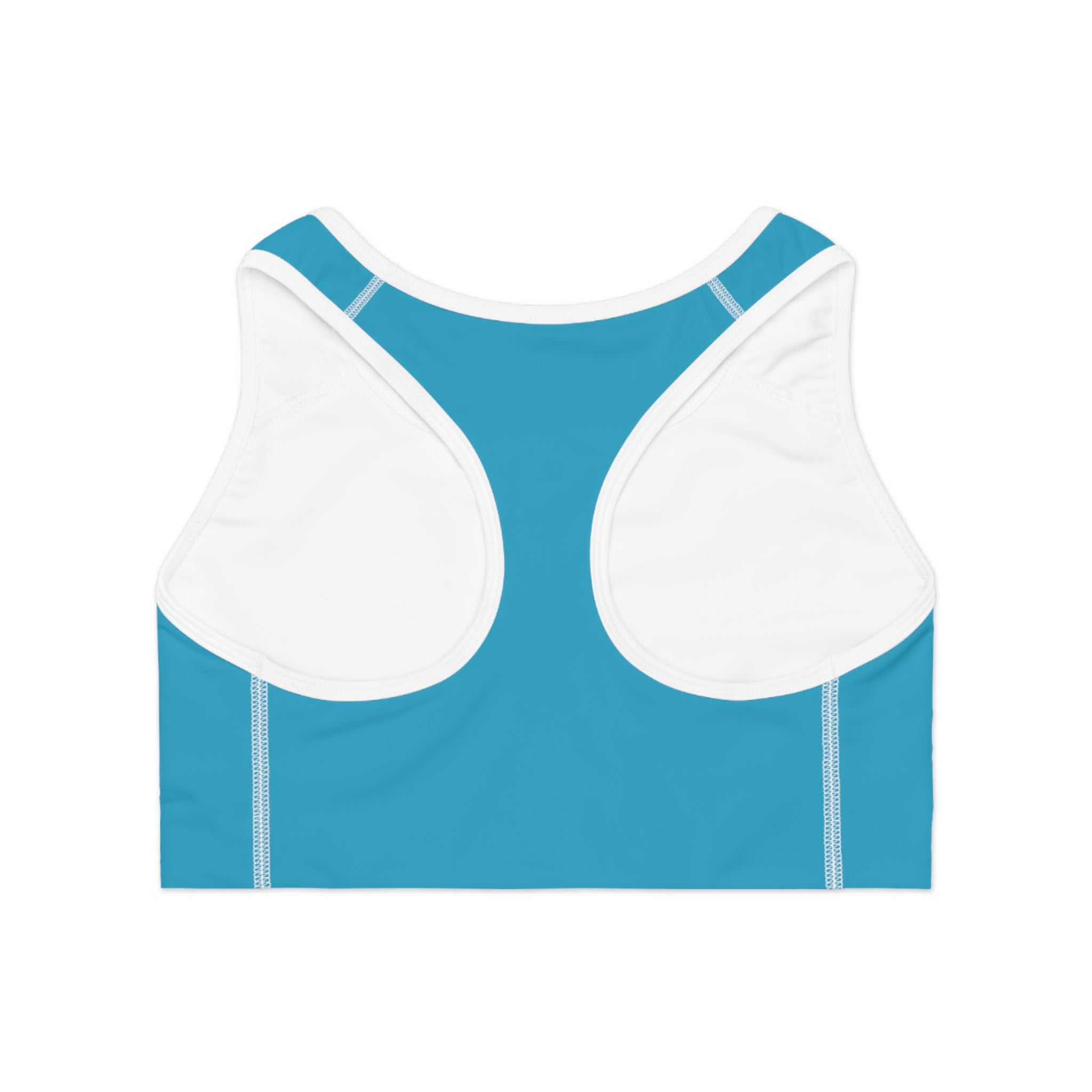 Supa Logo Blue Athletic Sports Bra — Retro Streetwear Active Crop Top