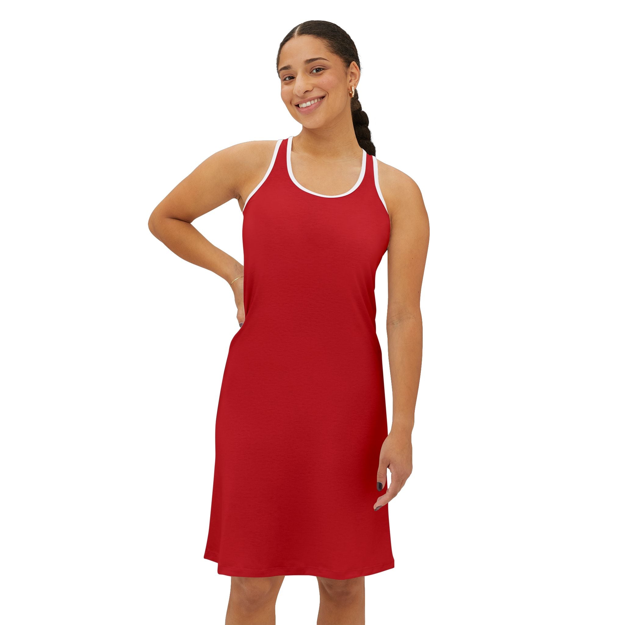 Red Racerback Dress – Women's Athletic AOP Summer Sundress