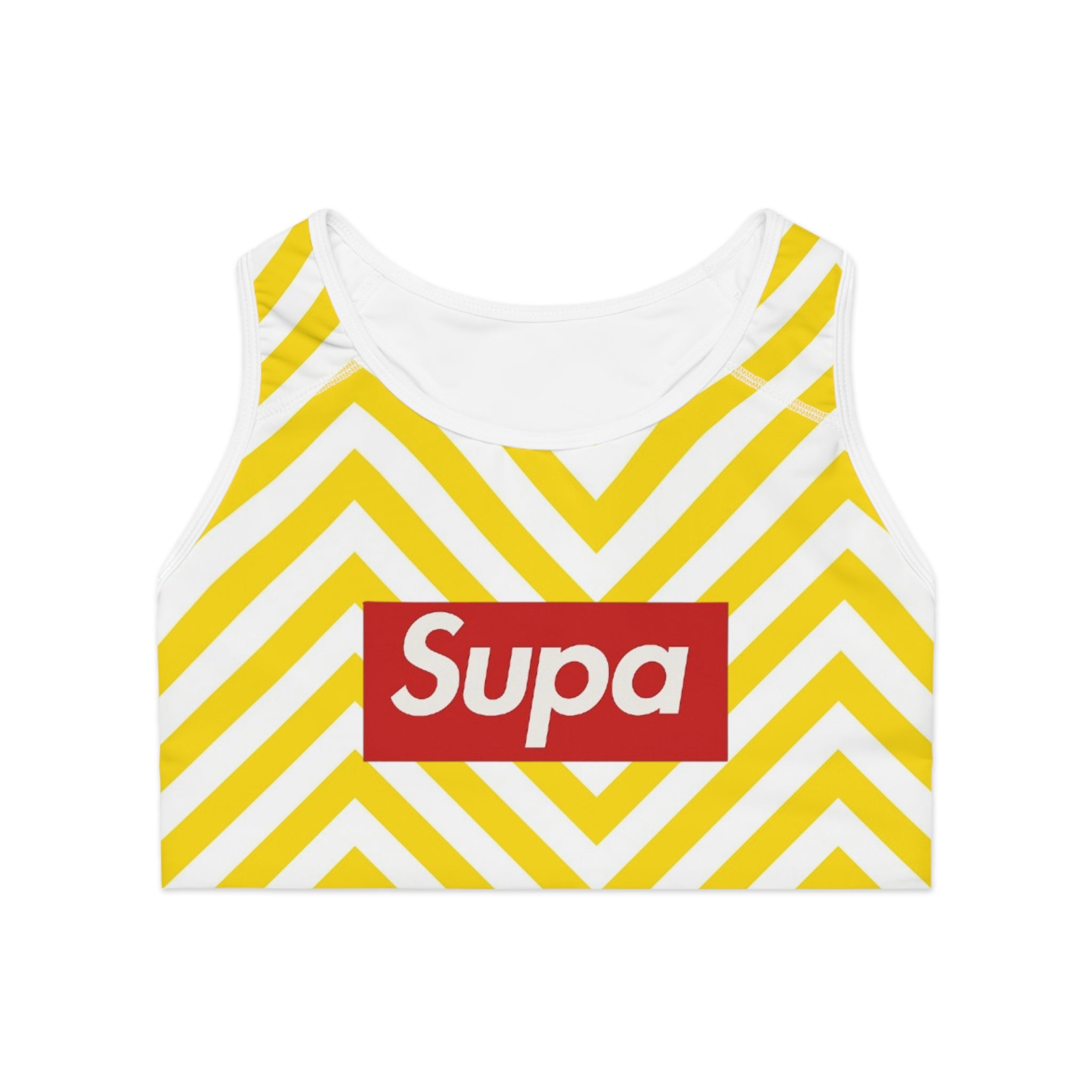 Supa Yellow Chevron Sports Bra — Bold Graphic Activewear