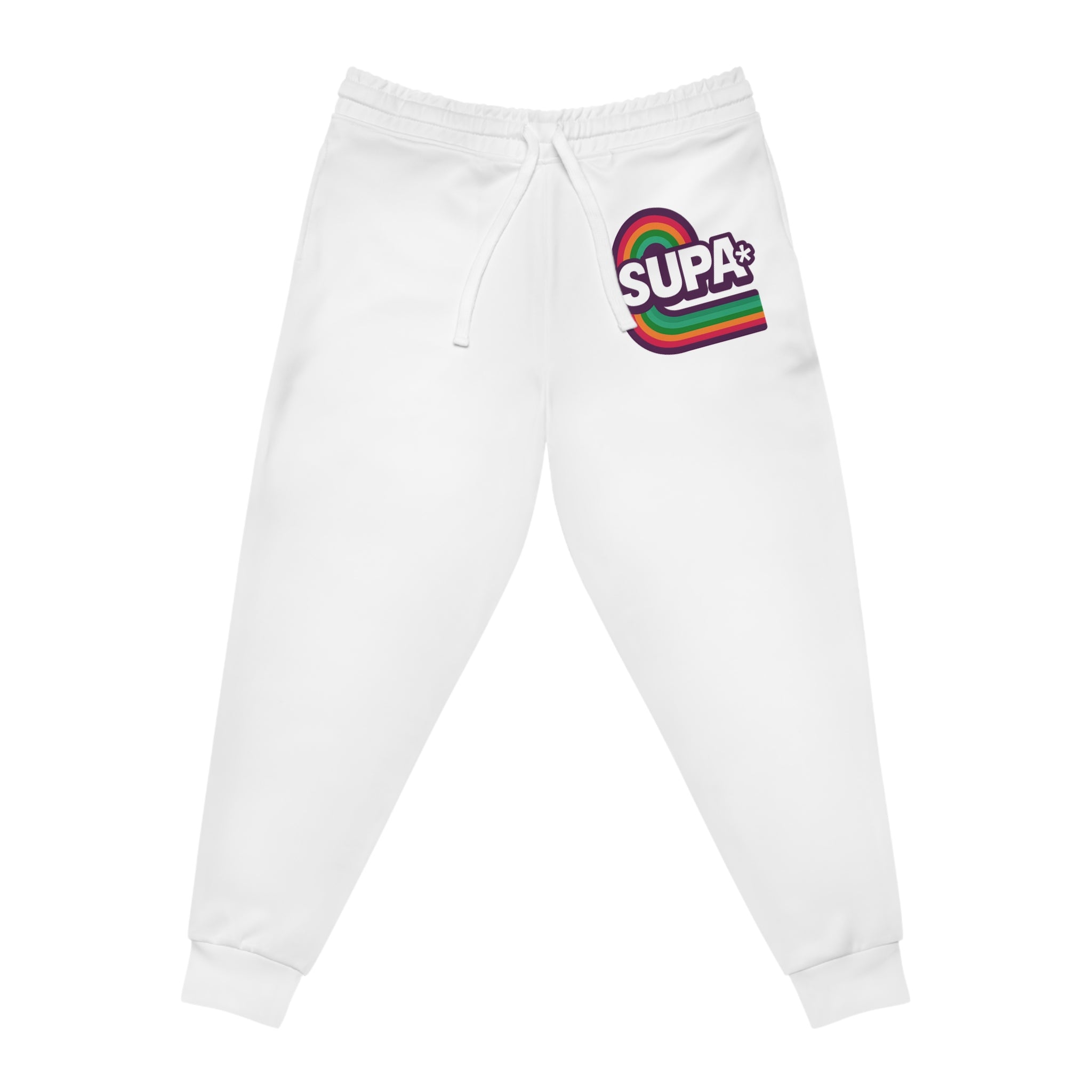Supa Rainbow Logo Joggers — Retro Athletic Sweatpants