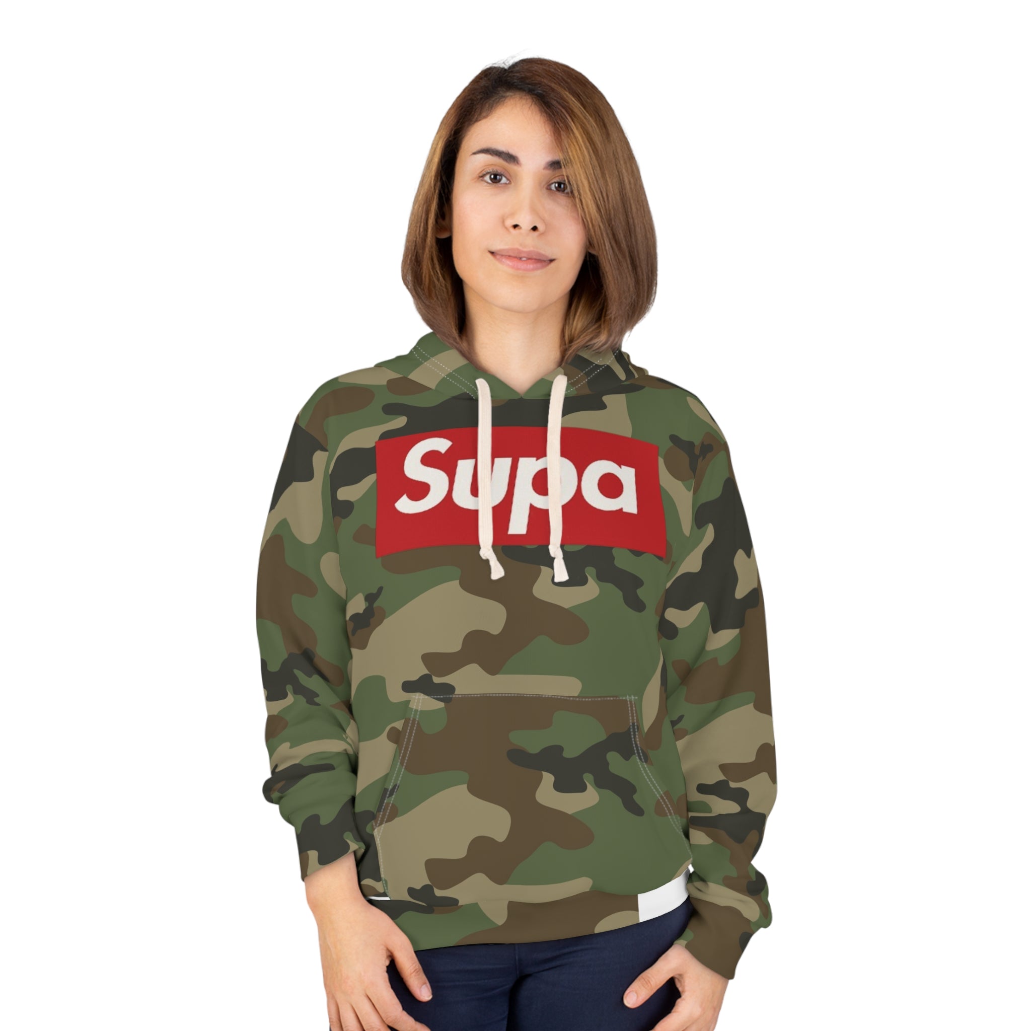 Camo 'Supa' Pullover Hoodie - All-Over Print Streetwear