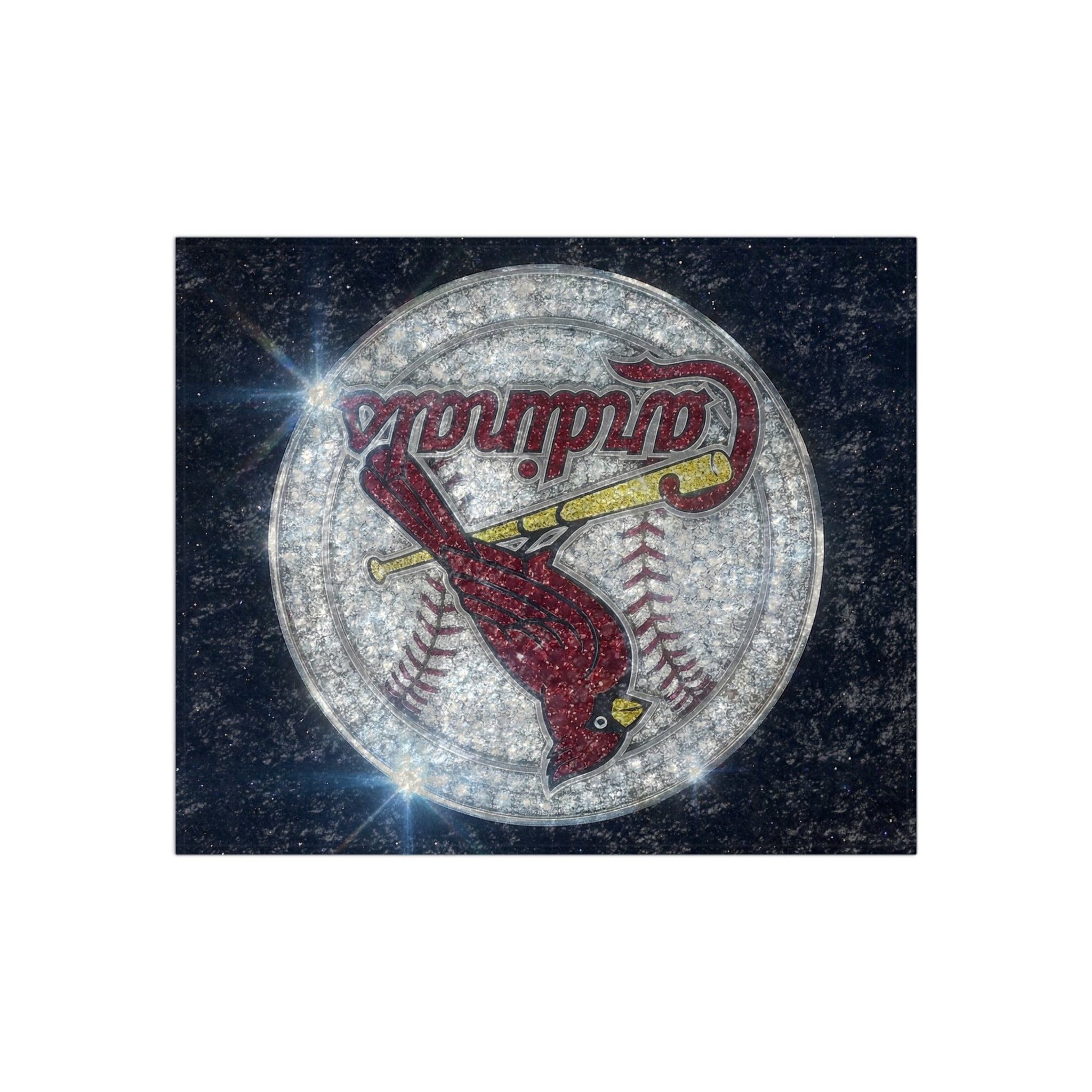 Crushed Velvet Cardinals Throw Blanket – Sparkle Baseball Logo Plush Throw